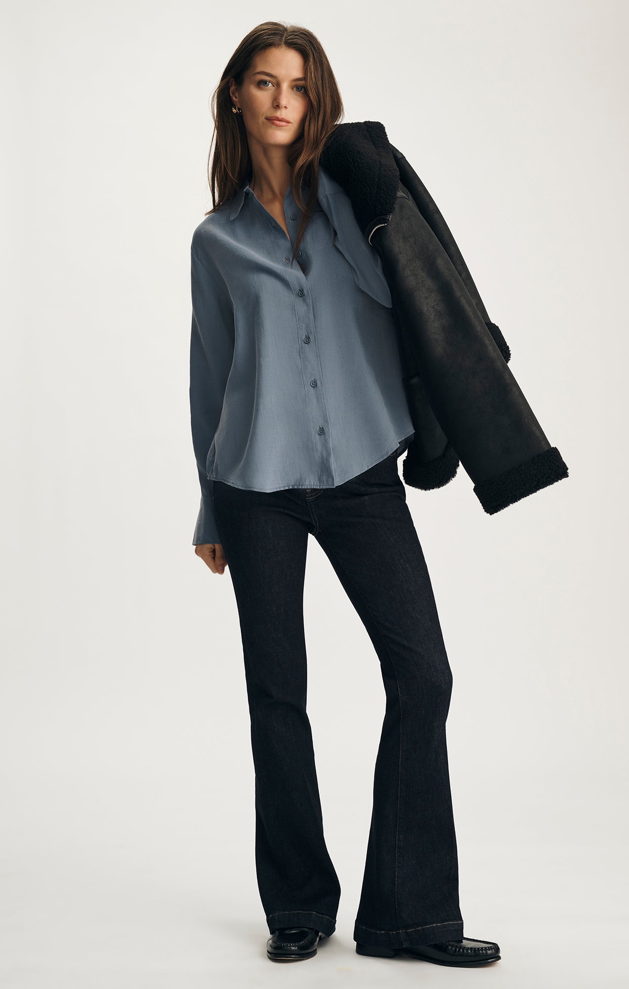 LUXE TOUCH TENCEL™ BUTTON-UP SHIRT IN INFINITY