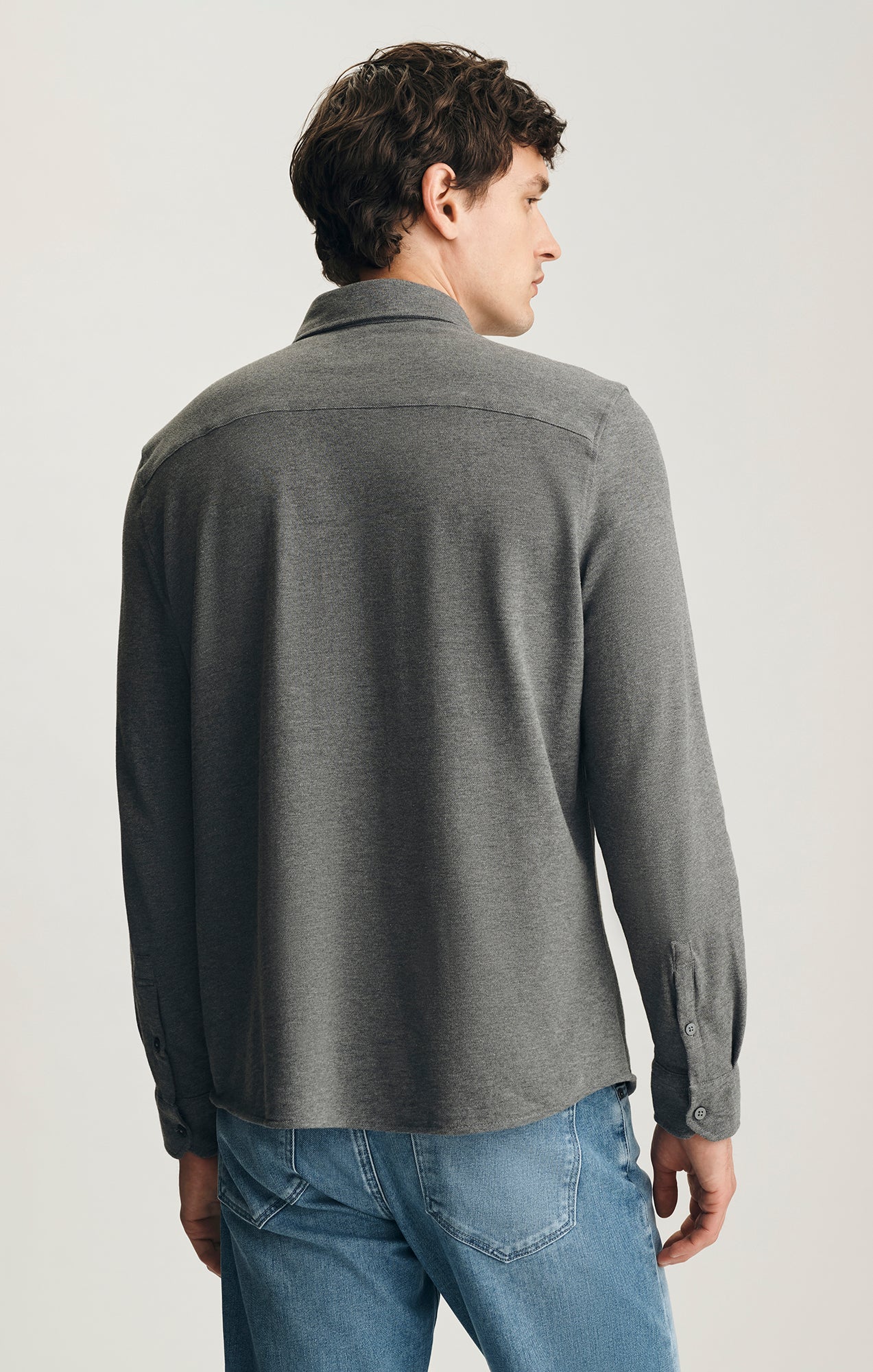 BUTTON-UP SHIRT IN DARK GREY MELANGE - Mavi Jeans