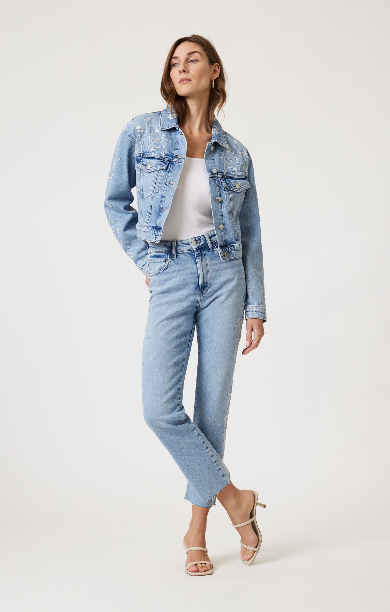 HARMONY DENIM JACKET IN LIGHT BLUE BLOOM DENIM - Mavi Jeans