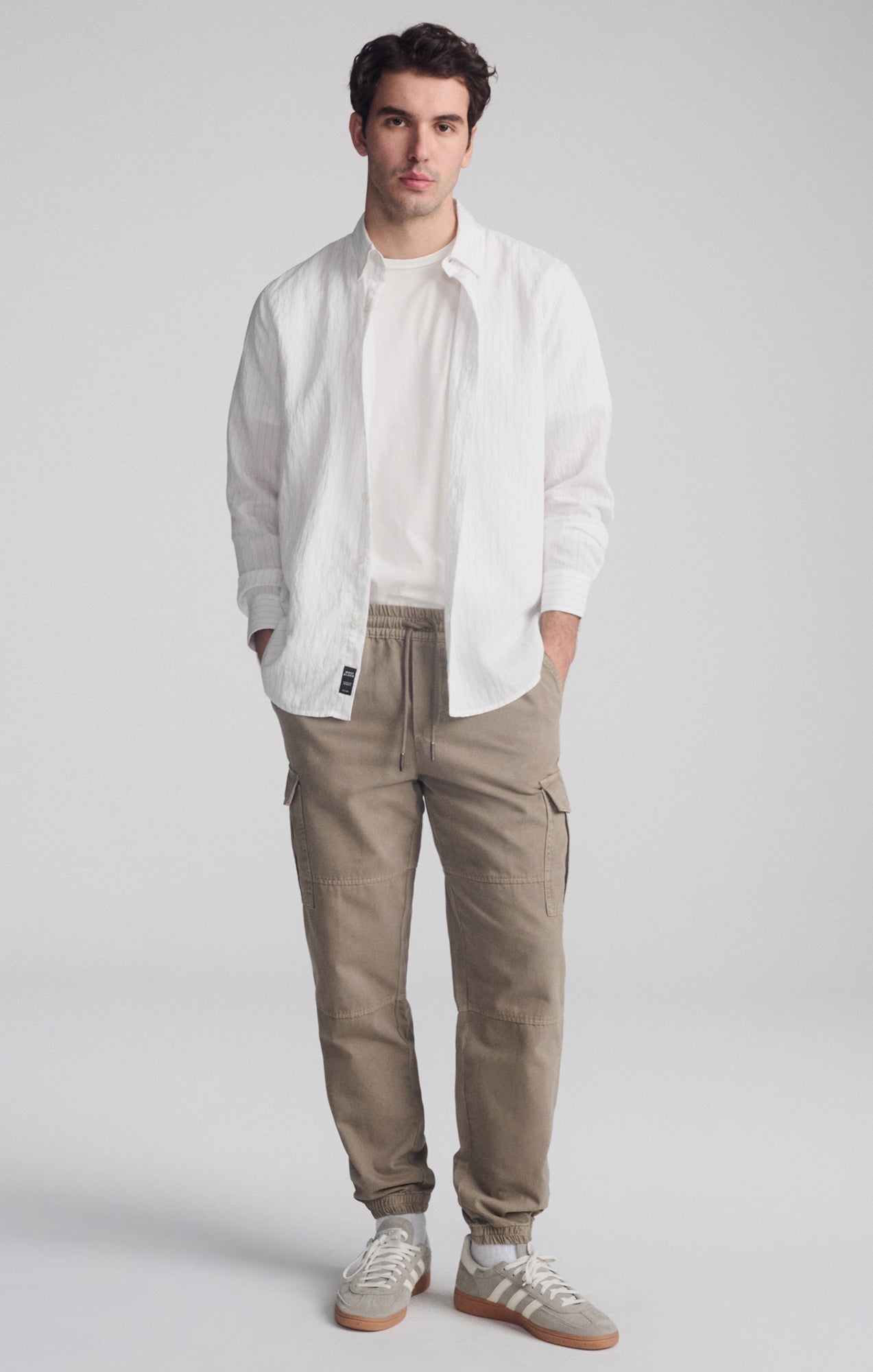 STRIPED LONG SLEEVE BUTTON-UP SHIRT IN BLACK - Mavi Jeans