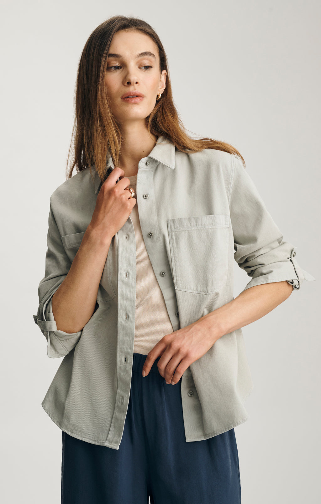 Mavi Women's Utility Shirt In Seagrass Mavi Jeans Mavi Women's Utility Shirt In Seagrass Mavi Jeans