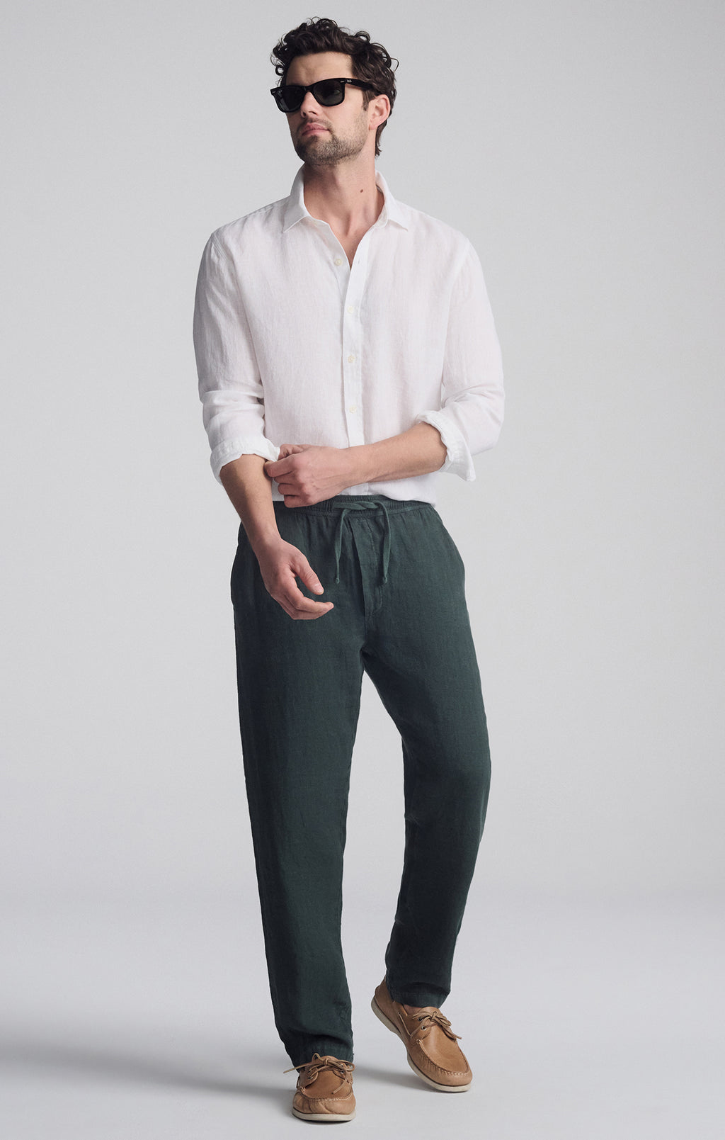 LINEN LONG SLEEVE BUTTON-UP SHIRT IN WHITE - Mavi Jeans