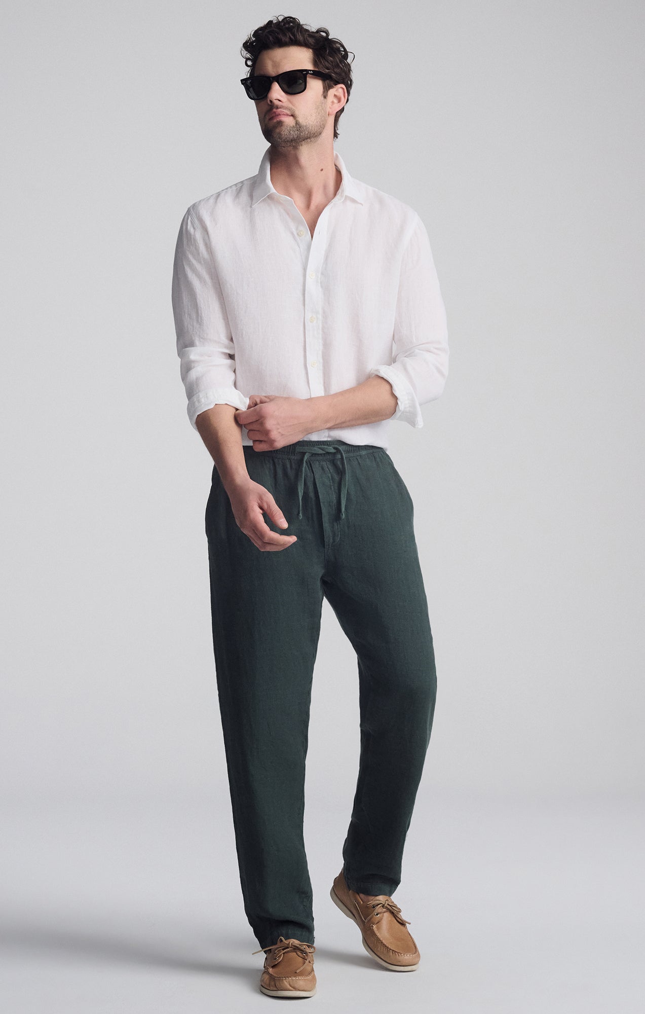 LINEN LONG SLEEVE BUTTON-UP SHIRT IN WHITE - Mavi Jeans