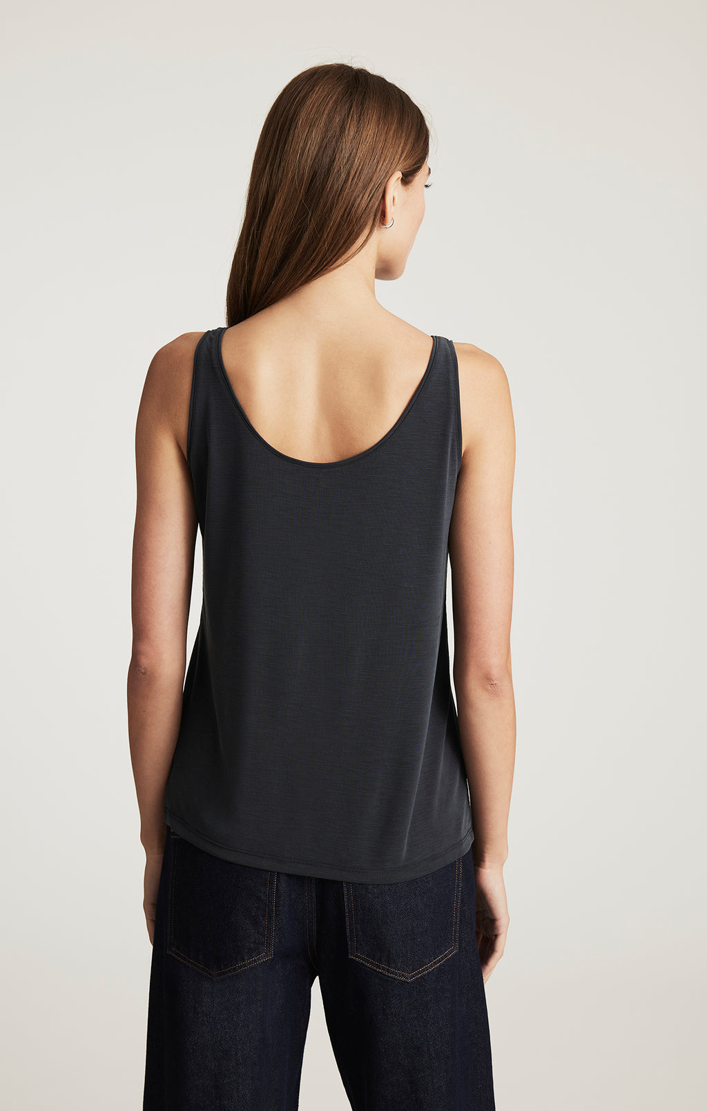 LUXE TOUCH TENCEL™ HENLEY TANK TOP IN BLACK