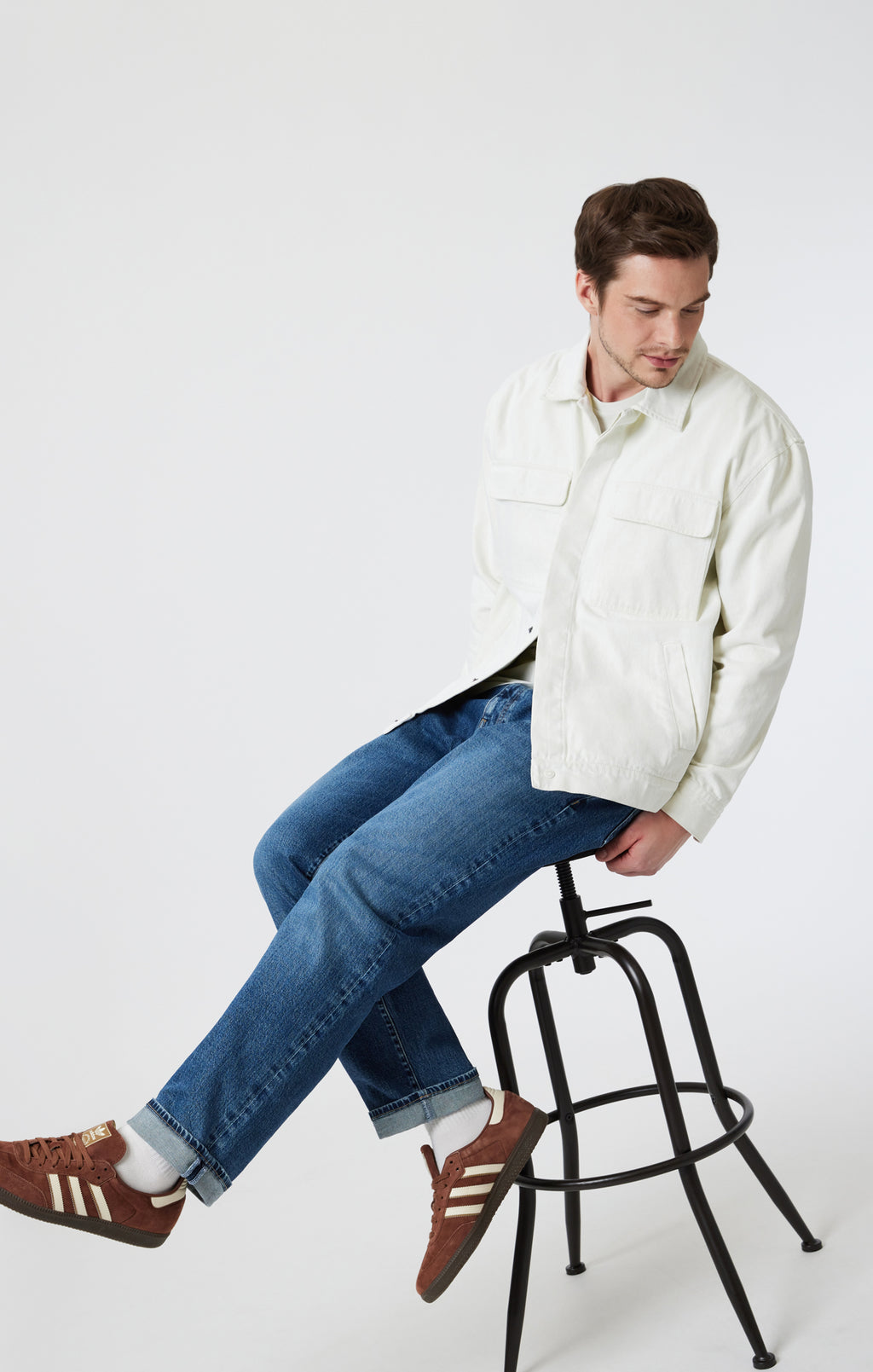 DOUBLE POCKET OVERSHIRT IN ANTIQUE WHITE - Mavi Jeans