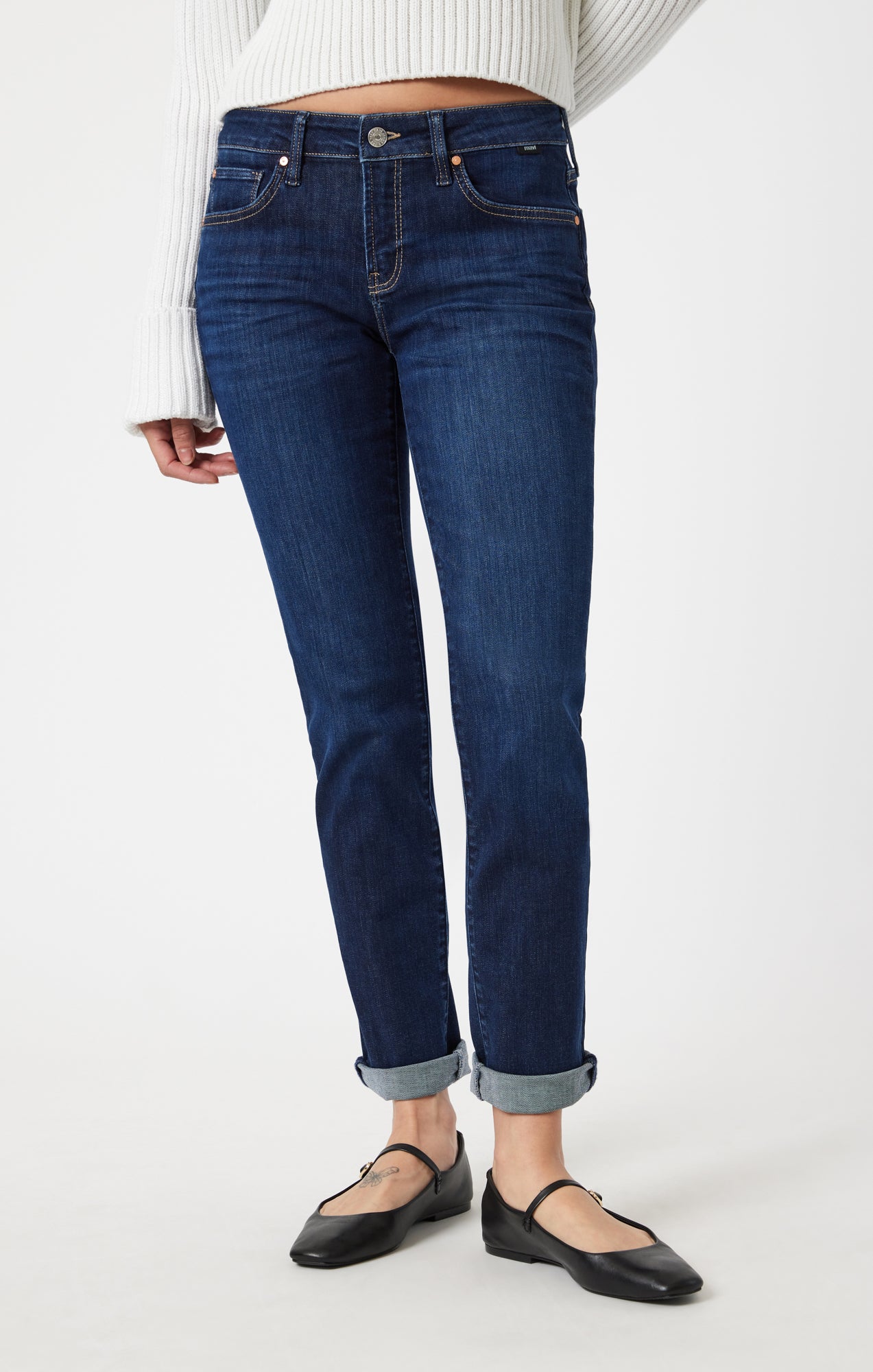 Mavi Women's Emma Slim Boyfriend In Deep Flex Blue – Mavi Jeans
