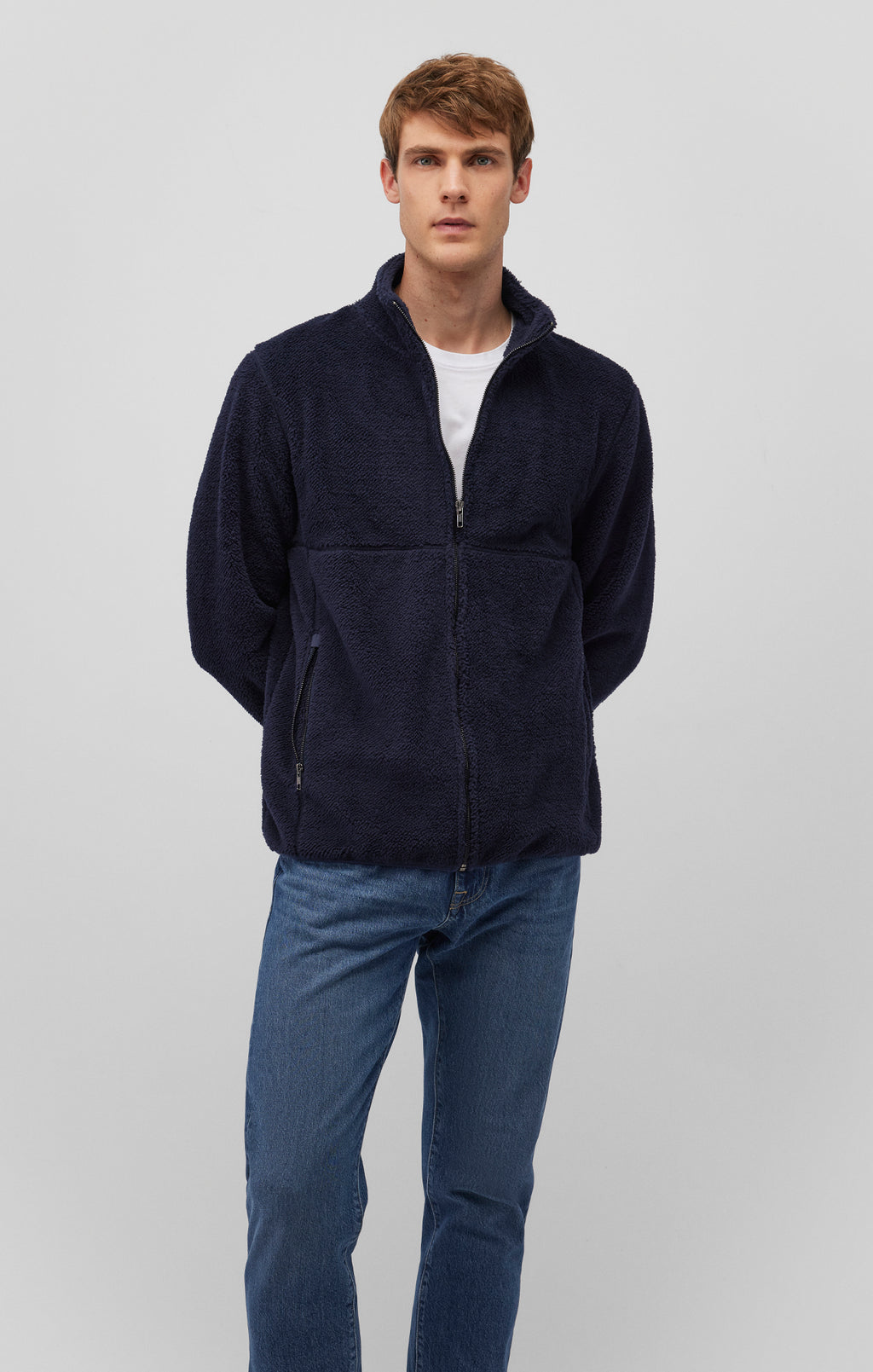FLEECE JACKET IN NAVY BLAZER - Mavi Jeans