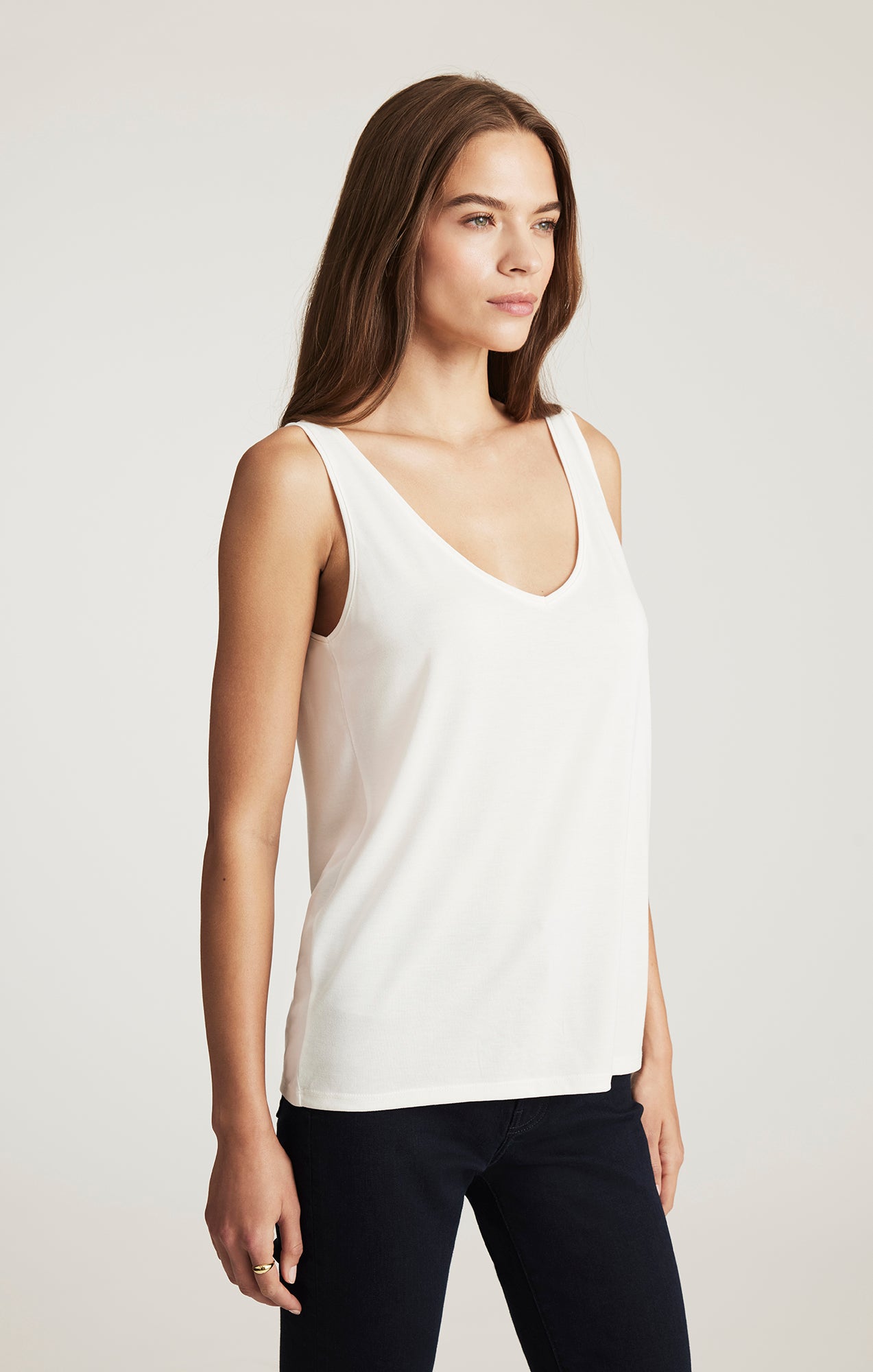 LUXE TOUCH TENCEL™ LACE TANK TOP IN ANTIQUE WHITE