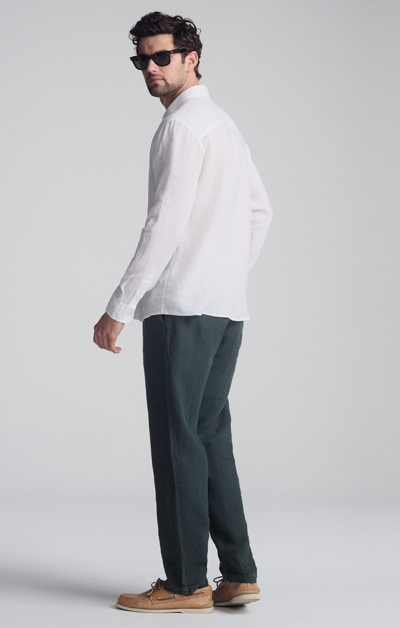 LINEN LONG SLEEVE BUTTON-UP SHIRT IN WHITE - Mavi Jeans
