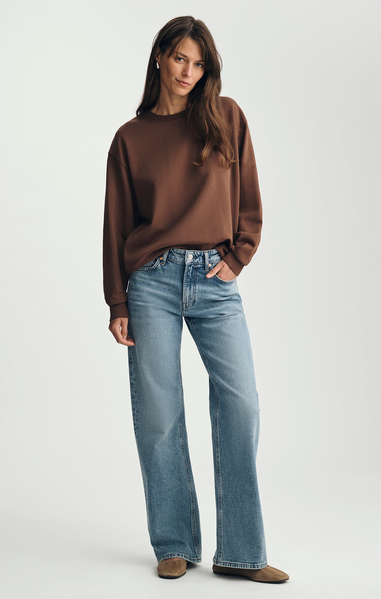 CREW NECK SWEATSHIRT IN MUSTANG - Mavi Jeans