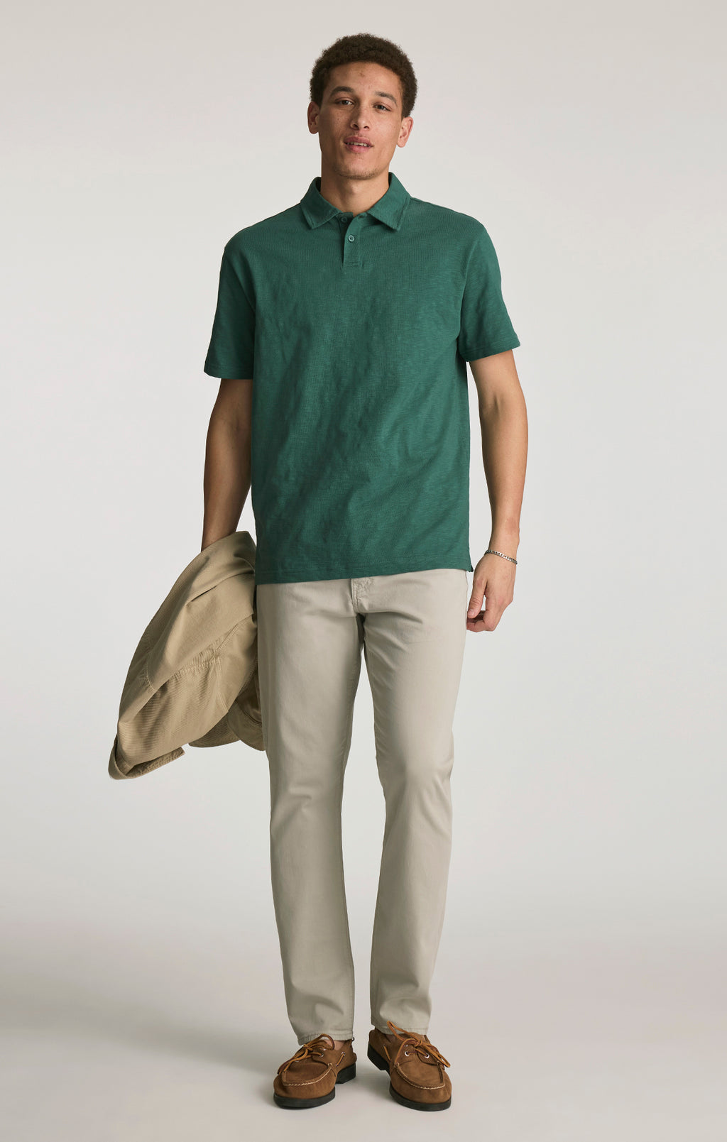 SLUB POLO T-SHIRT IN BISTRO GREEN - Mavi Jeans