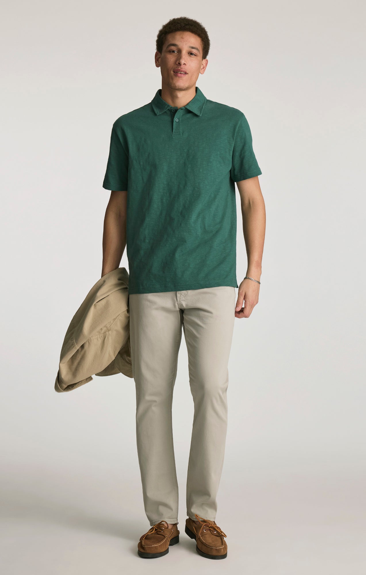 SLUB POLO T-SHIRT IN BISTRO GREEN - Mavi Jeans