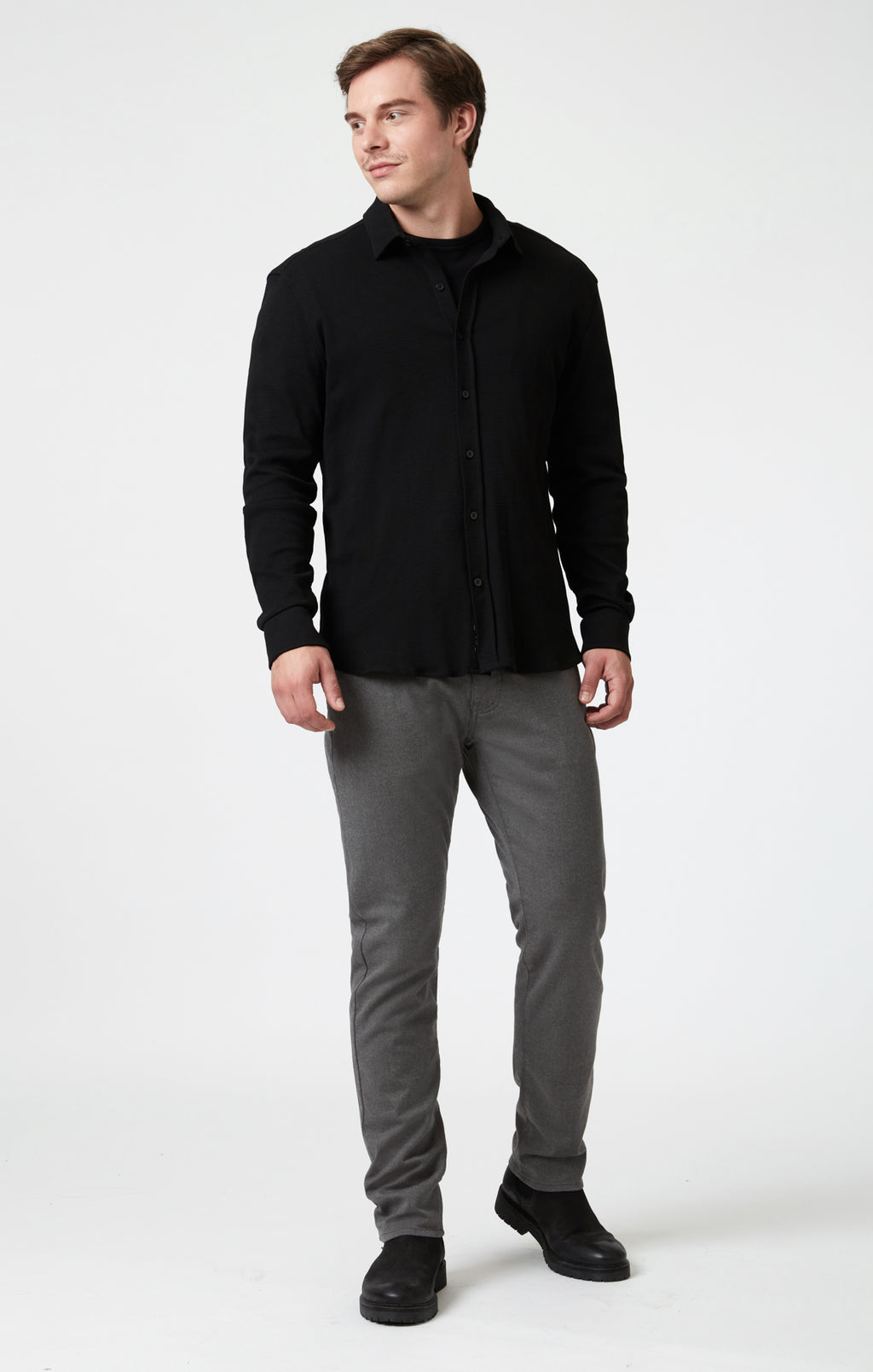 MARCUS SLIM STRAIGHT LEG IN GREY FEATHER TWEED - Mavi Jeans