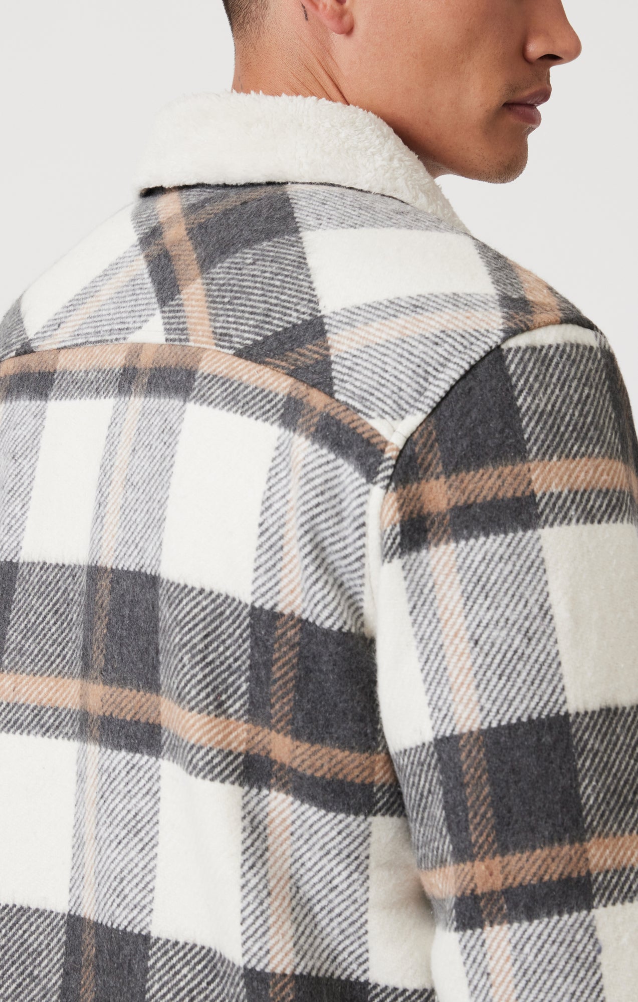 PLAID SHACKET IN GRAY CHECK - Mavi Jeans