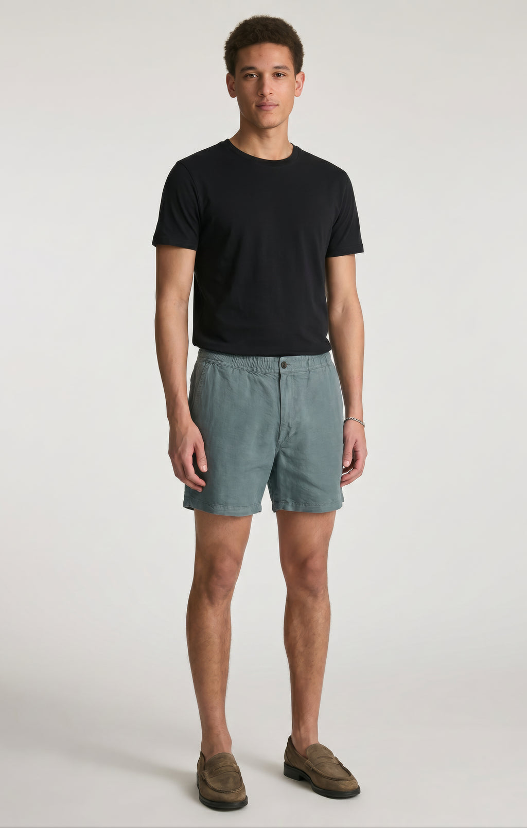 DAXON SHORTS IN TEAL LINEN