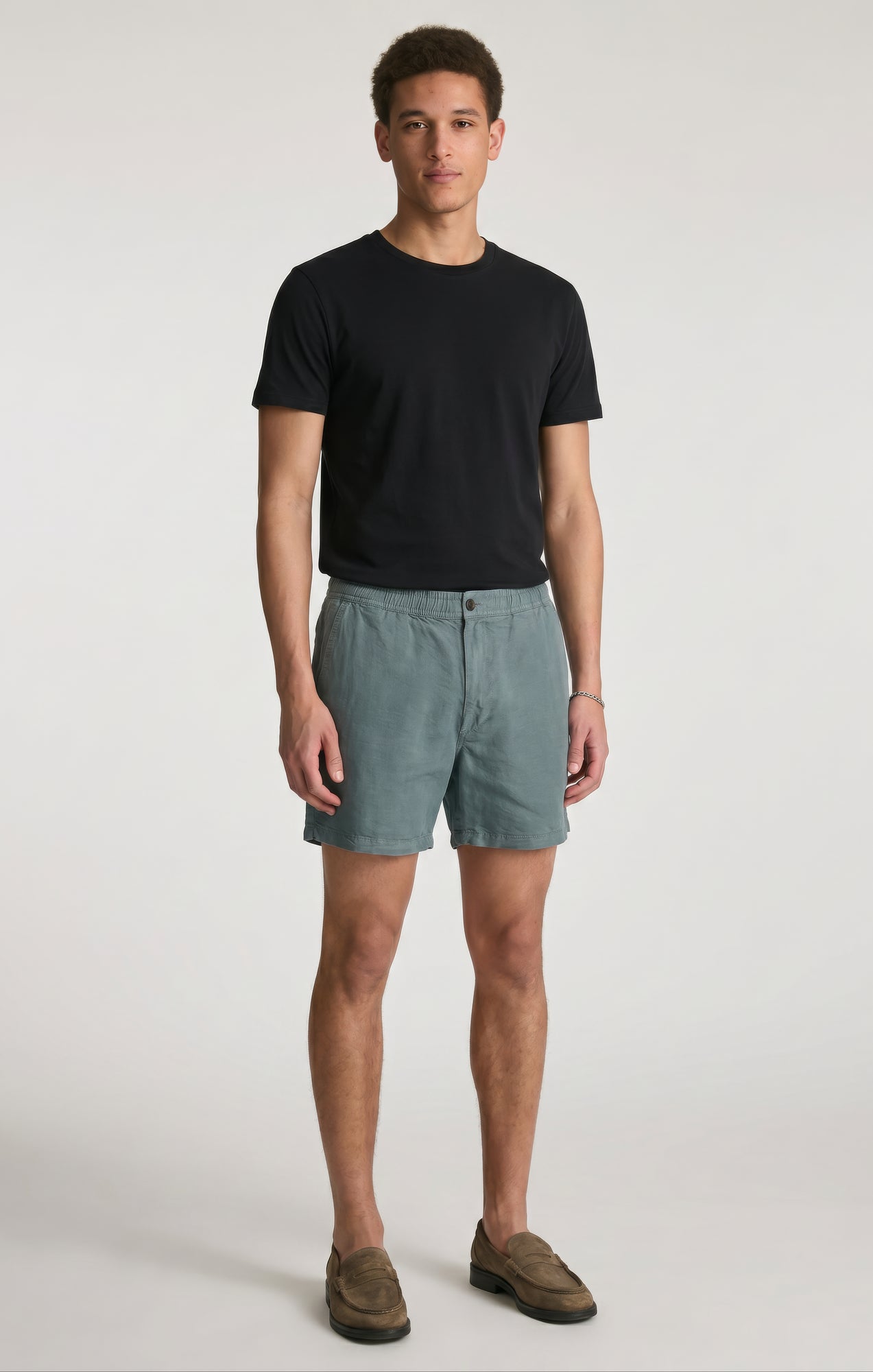 DAXON SHORTS IN TEAL LINEN