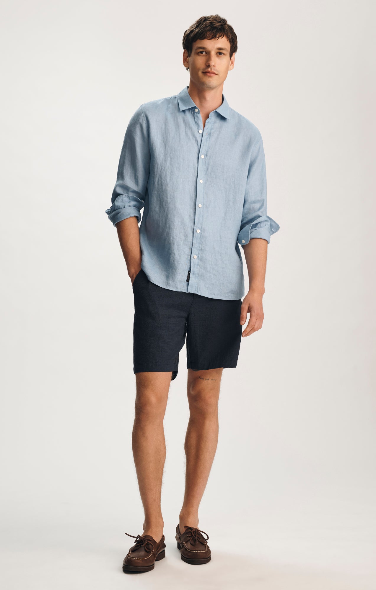 LINEN BUTTON-UP SHIRT IN ALLURE - Mavi Jeans