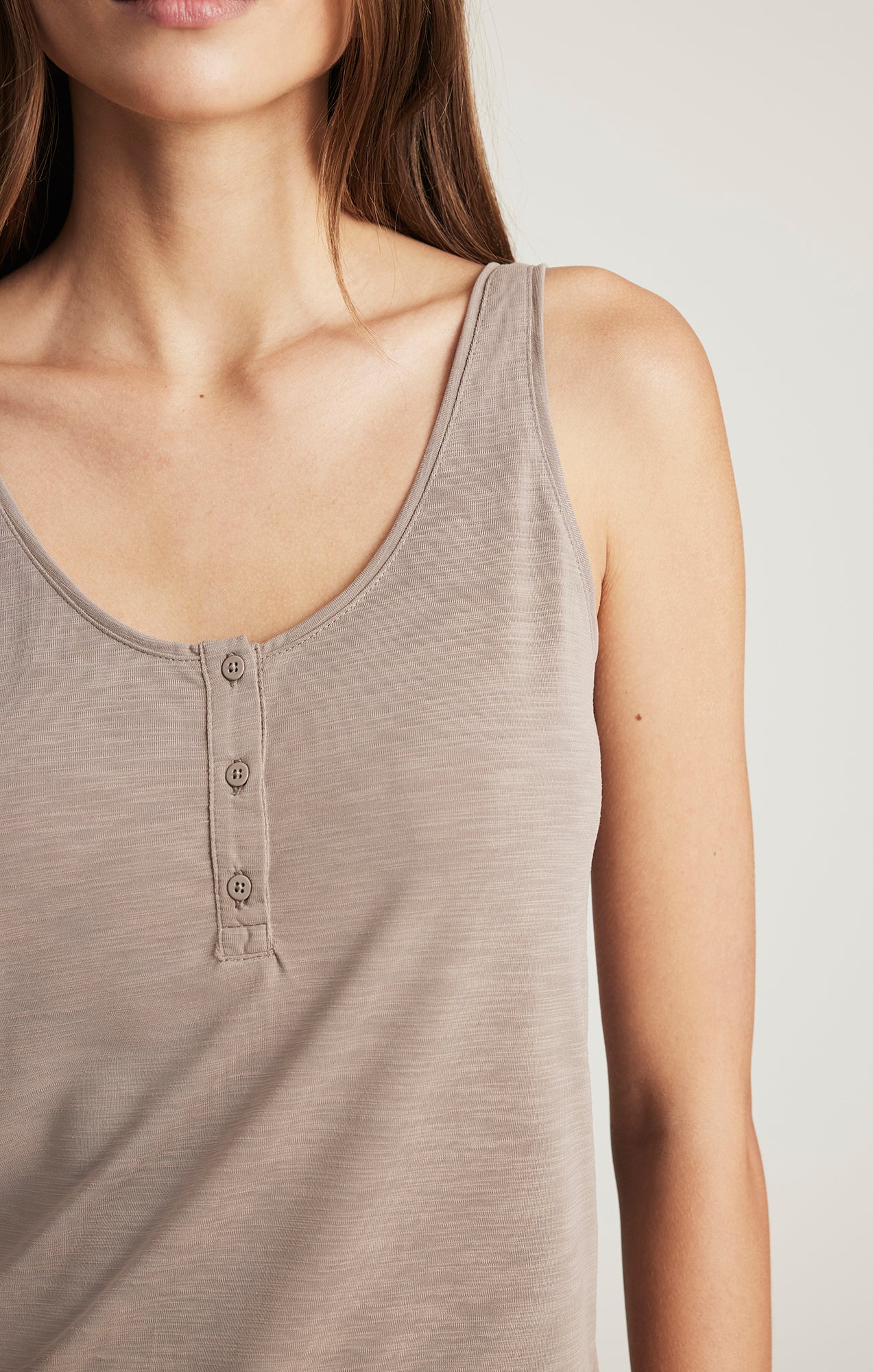 LUXE TOUCH TENCEL™ HENLEY TANK TOP IN FUNGI