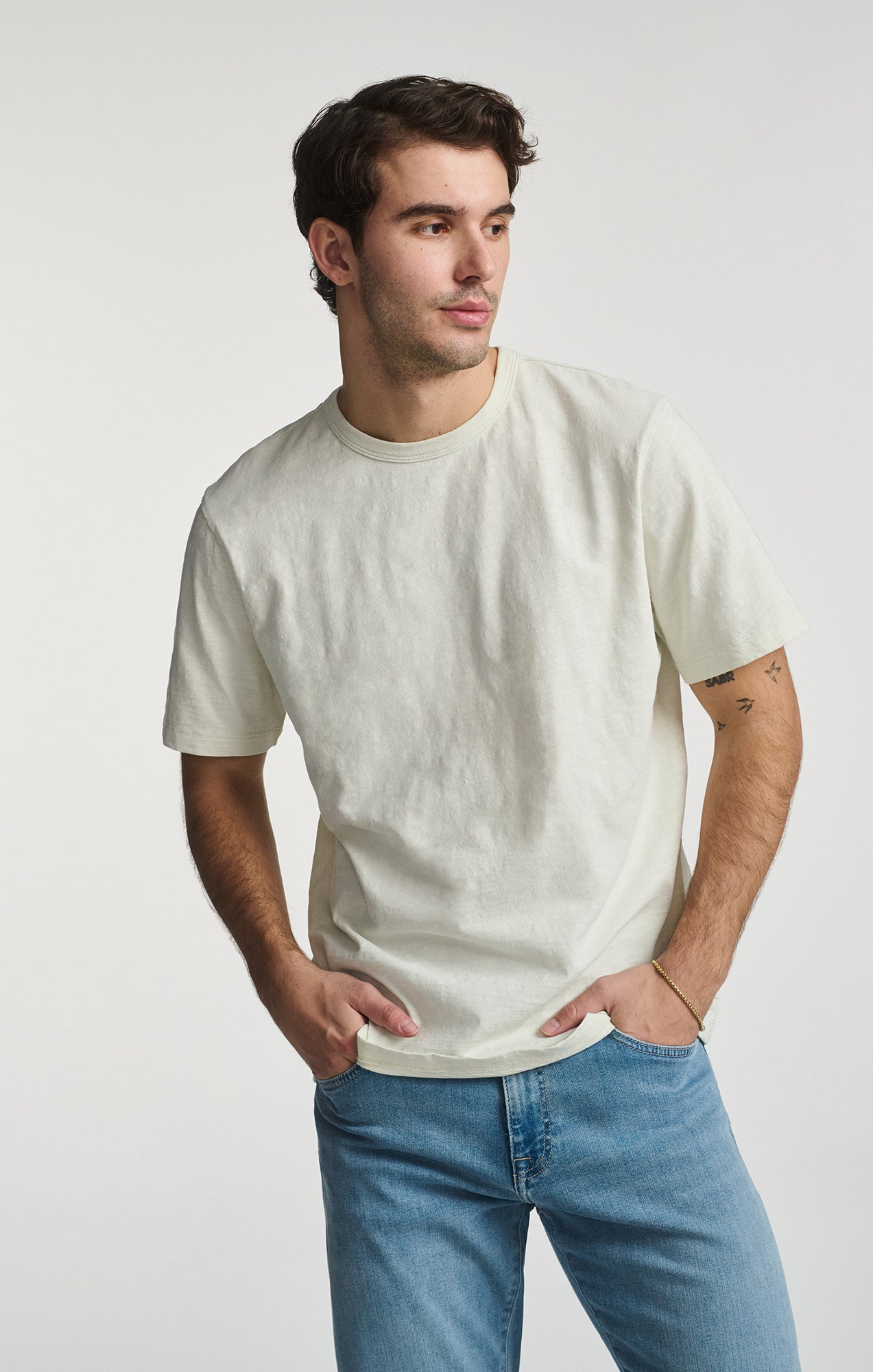SLUB SHORT SLEEVE T-SHIRT IN FOGGY DEW - Mavi Jeans