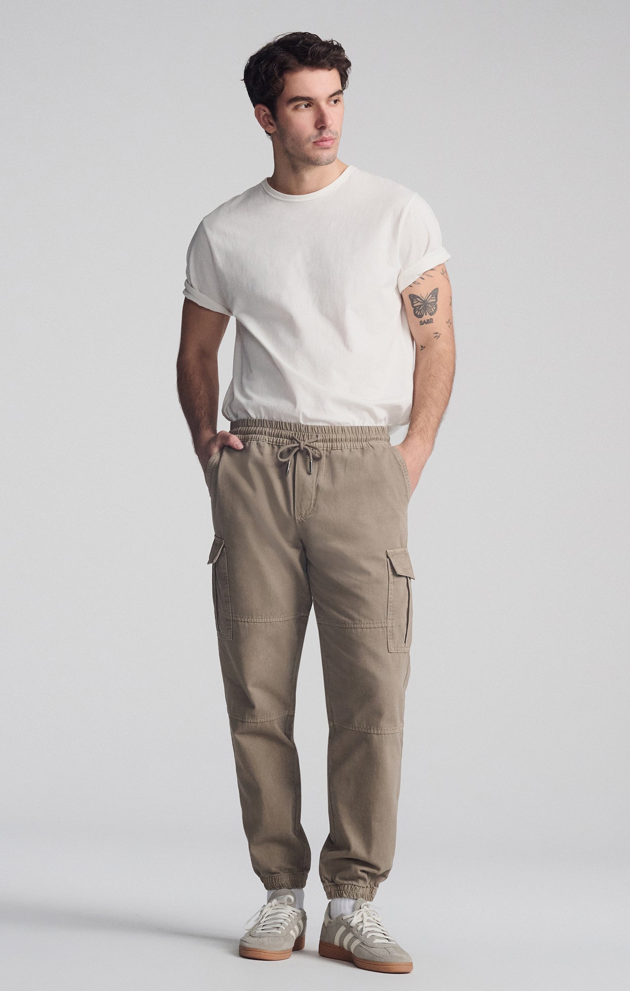 DOUBLE POCKET CUFFED CARGO PANTS IN BRINDLE - Mavi Jeans