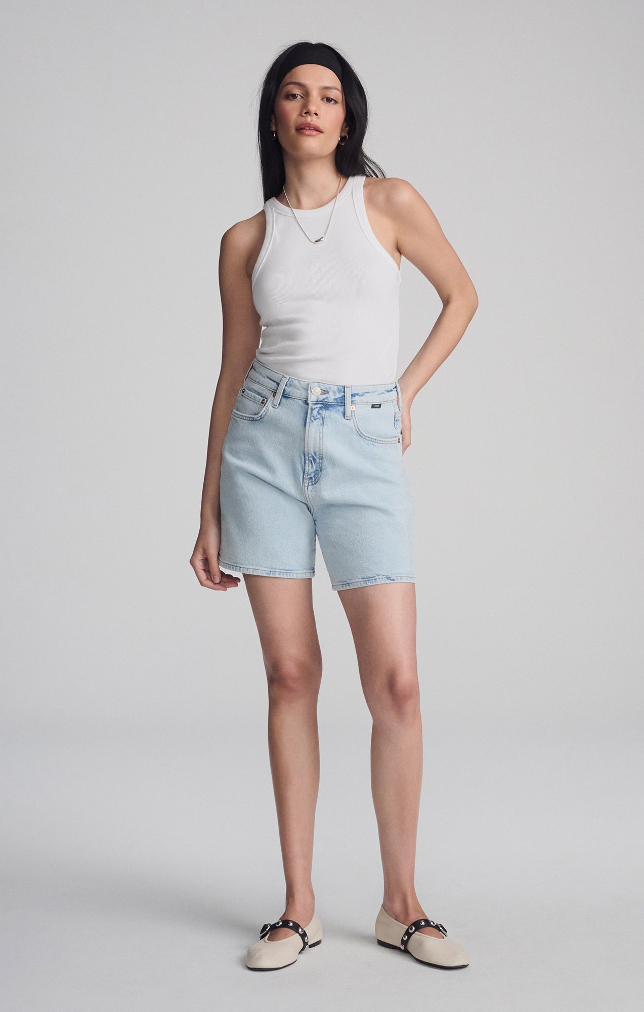 HEIDI LONG SHORTS IN BLEACHED 90'S - Mavi Jeans