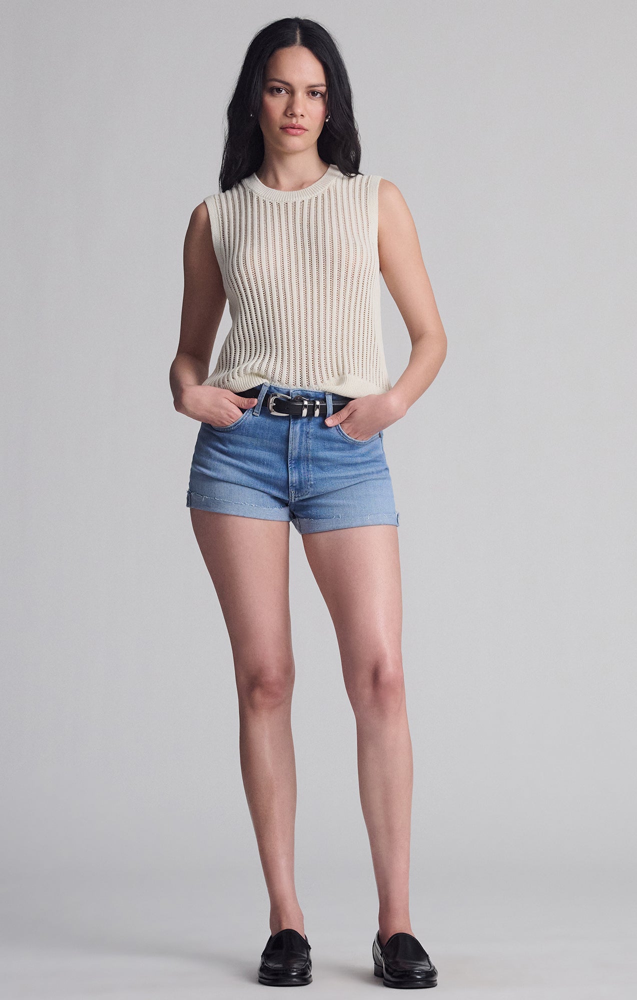 SLEEVELESS KNIT TOP IN COCONUT MILK - Mavi Jeans
