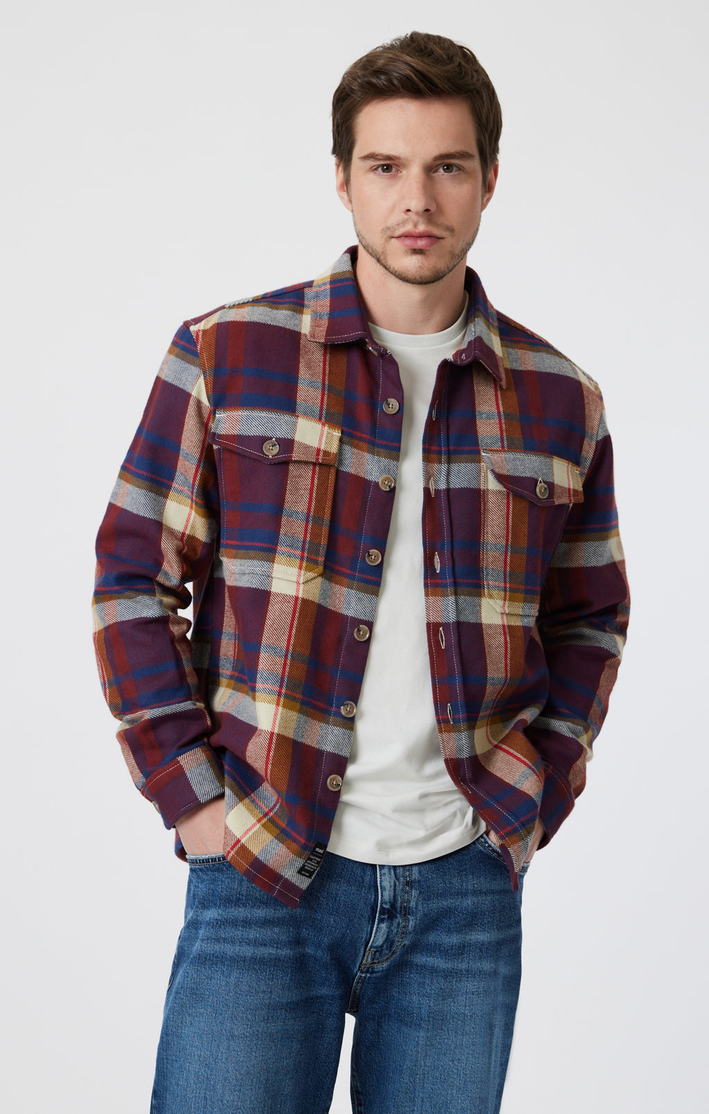 DOUBLE POCKET CHECK SHIRT IN PAPRIKA CHECK - Mavi Jeans