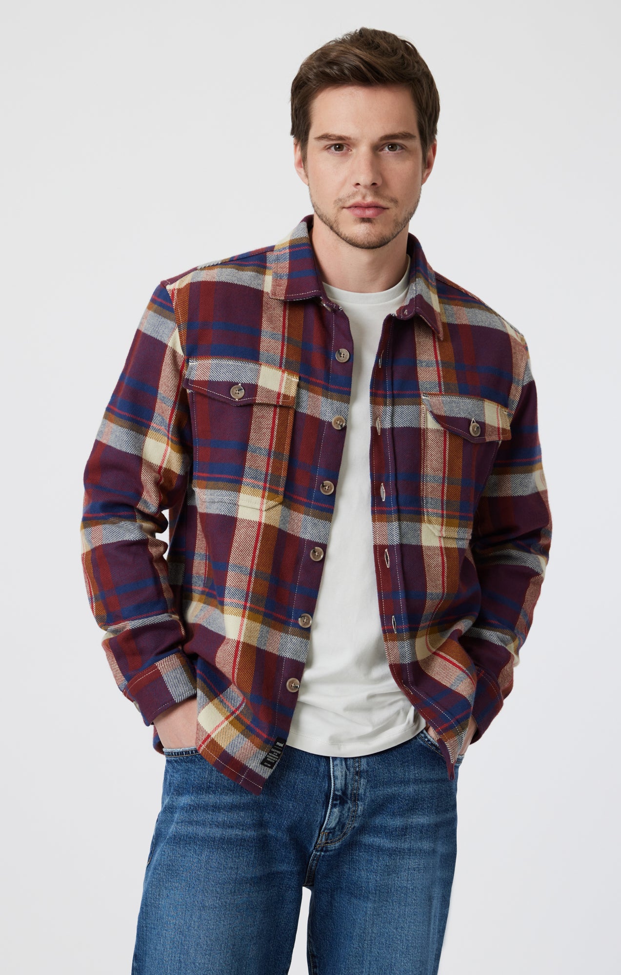 DOUBLE POCKET CHECK SHIRT IN PAPRIKA CHECK - Mavi Jeans
