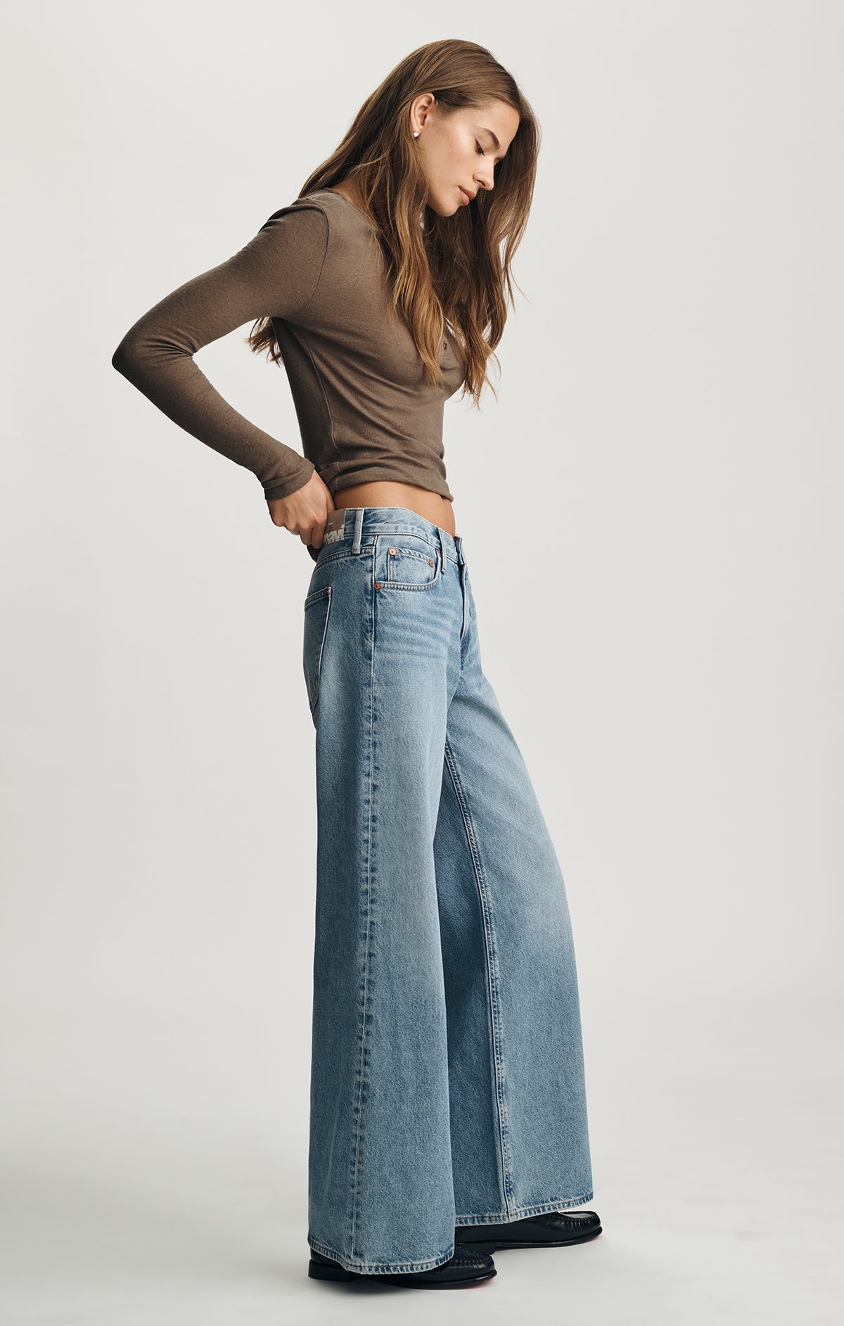 SANDY WIDE LEG IN MID USED CLASSIC DENIM - Mavi Jeans