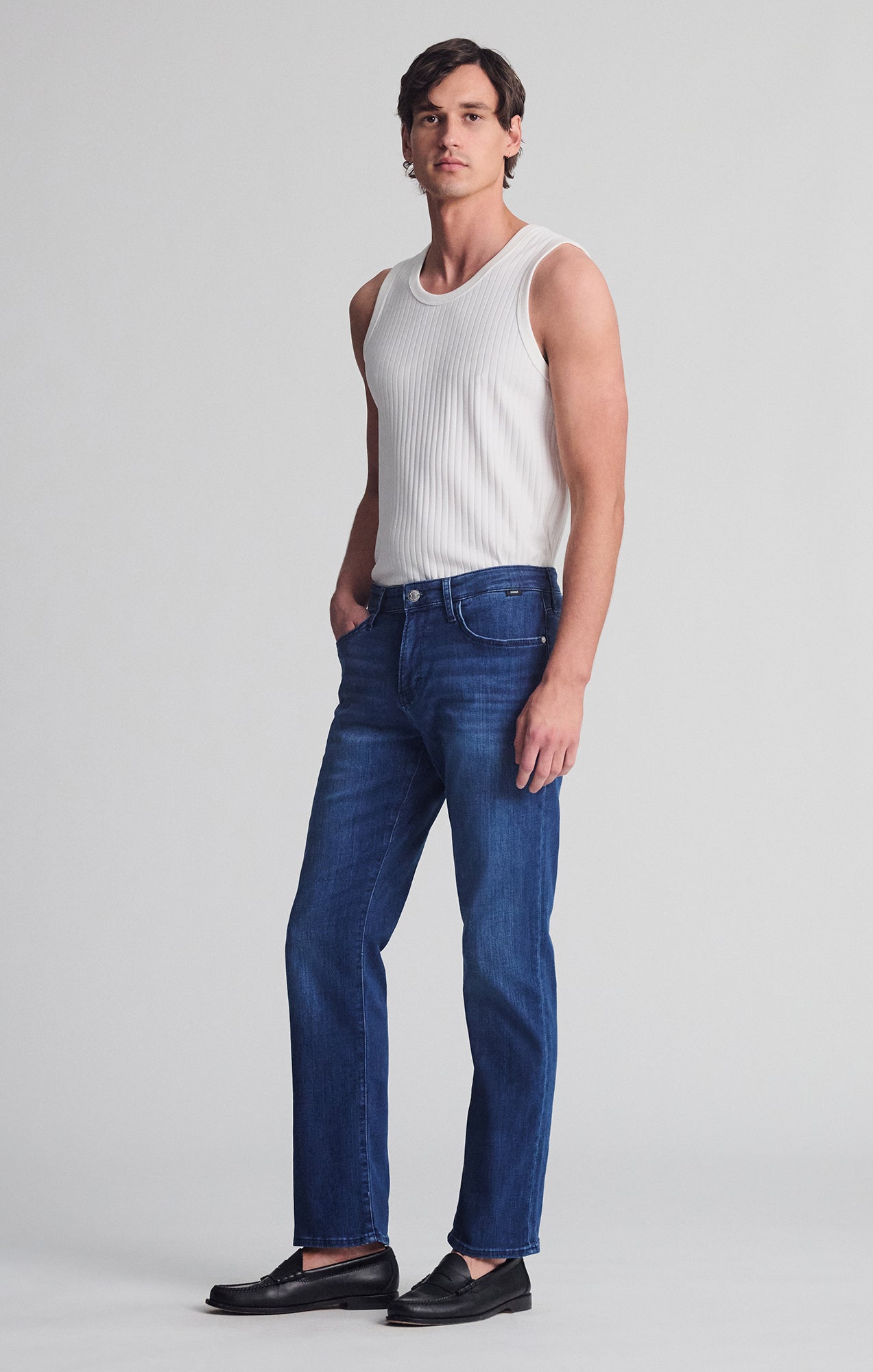 MATT RELAXED STRAIGHT LEG IN DEEP BRUSHED FEATHER BLUE - Mavi Jeans