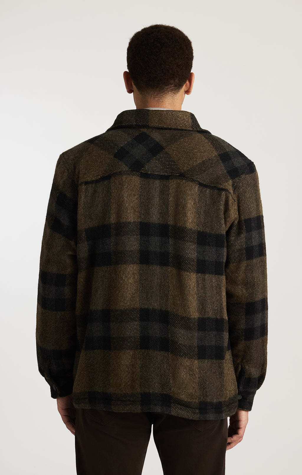 PLAID SHIRT JACKET IN BLACK