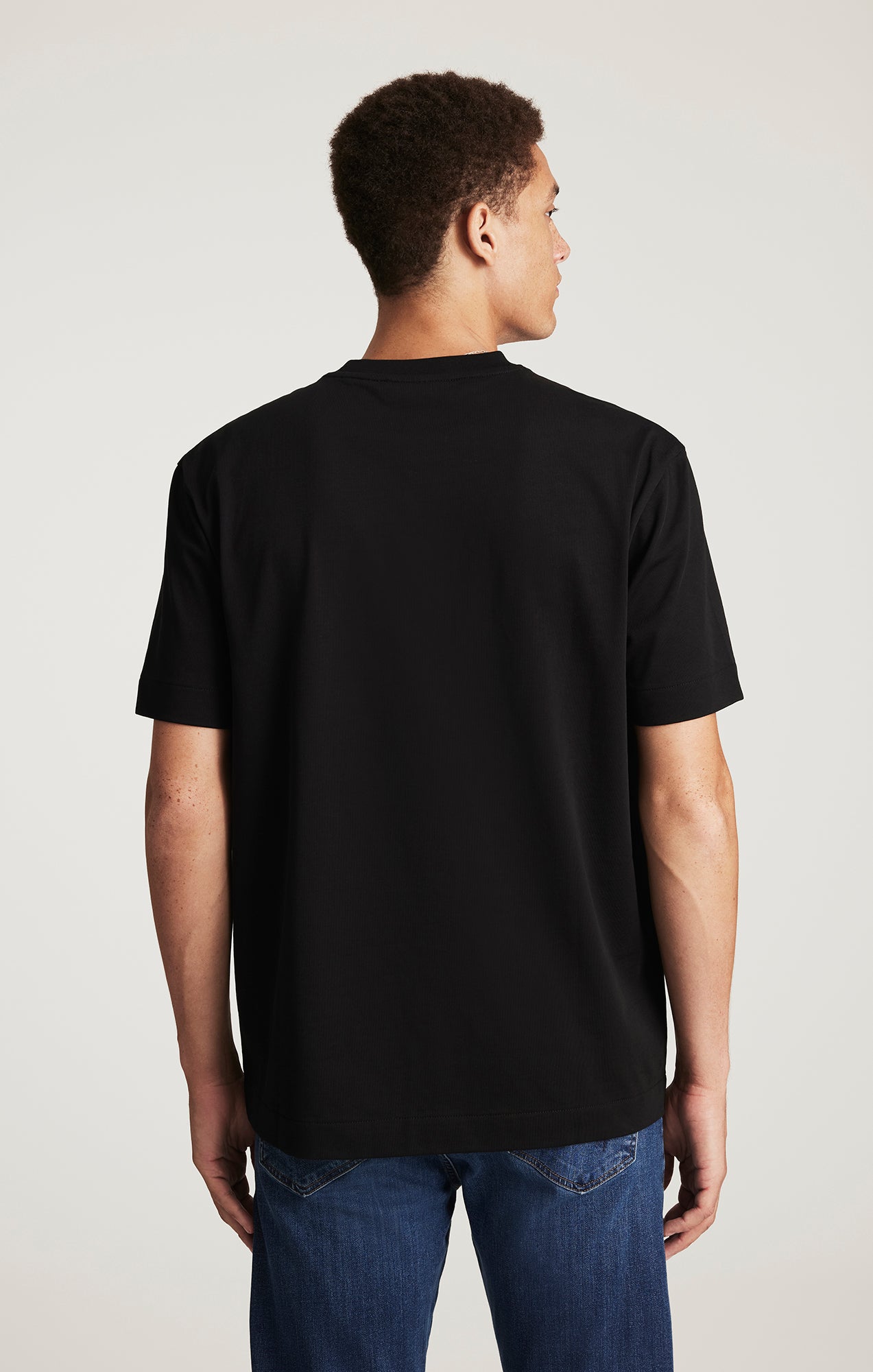 SHORT SLEEVE CREW NECK T-SHIRT IN BLACK - Mavi Jeans