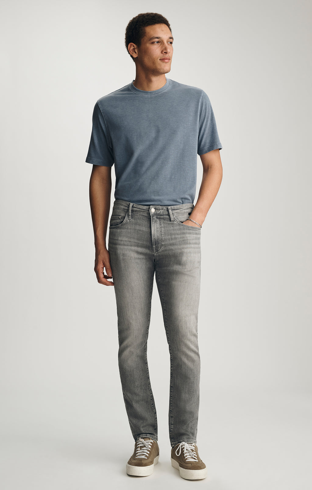 JAKE SLIM LEG IN GREY BRUSHED FEATHER BLUE - Mavi Jeans