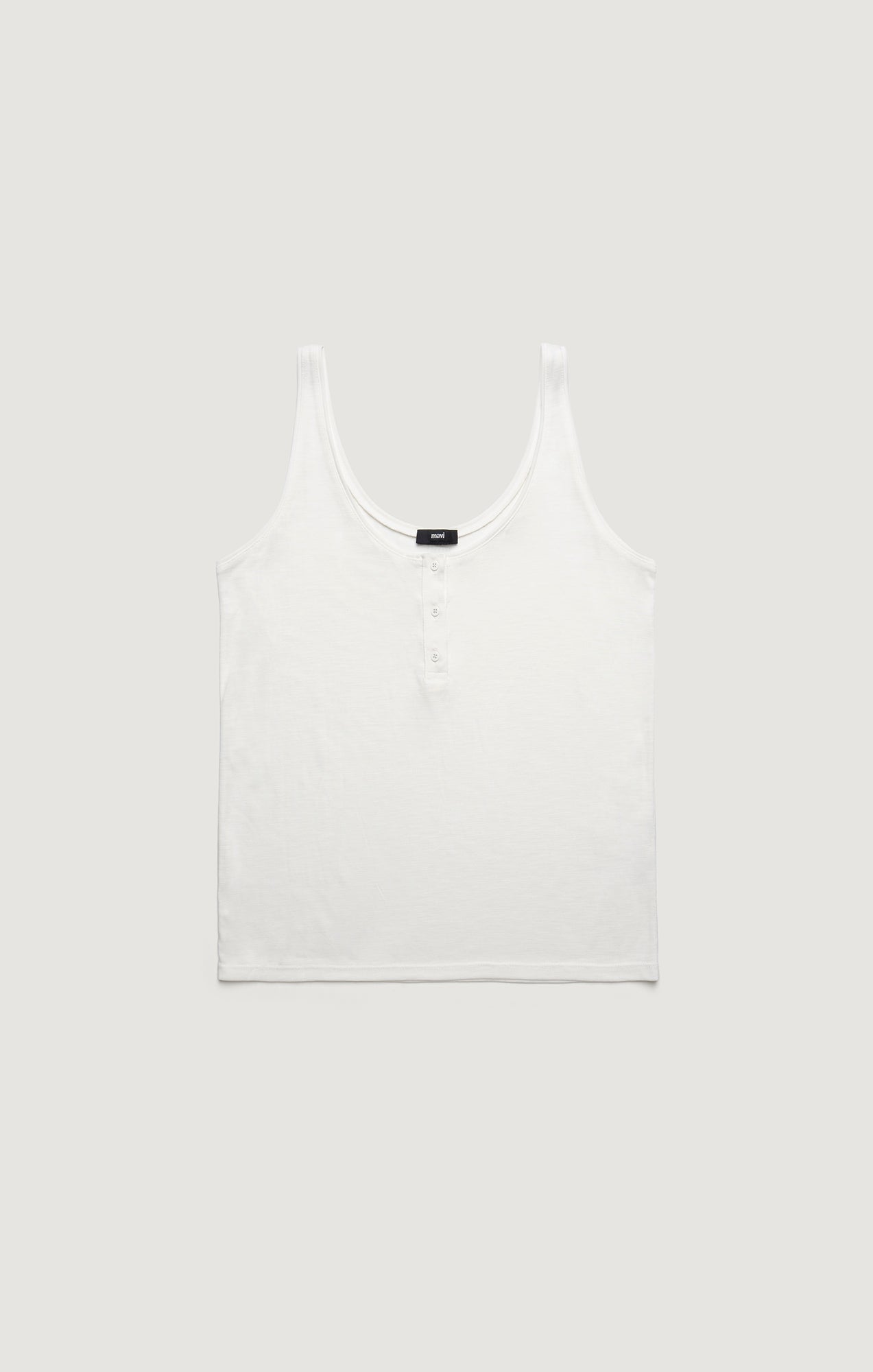 LUXE TOUCH TENCEL™ HENLEY TANK TOP IN ANTIQUE WHITE