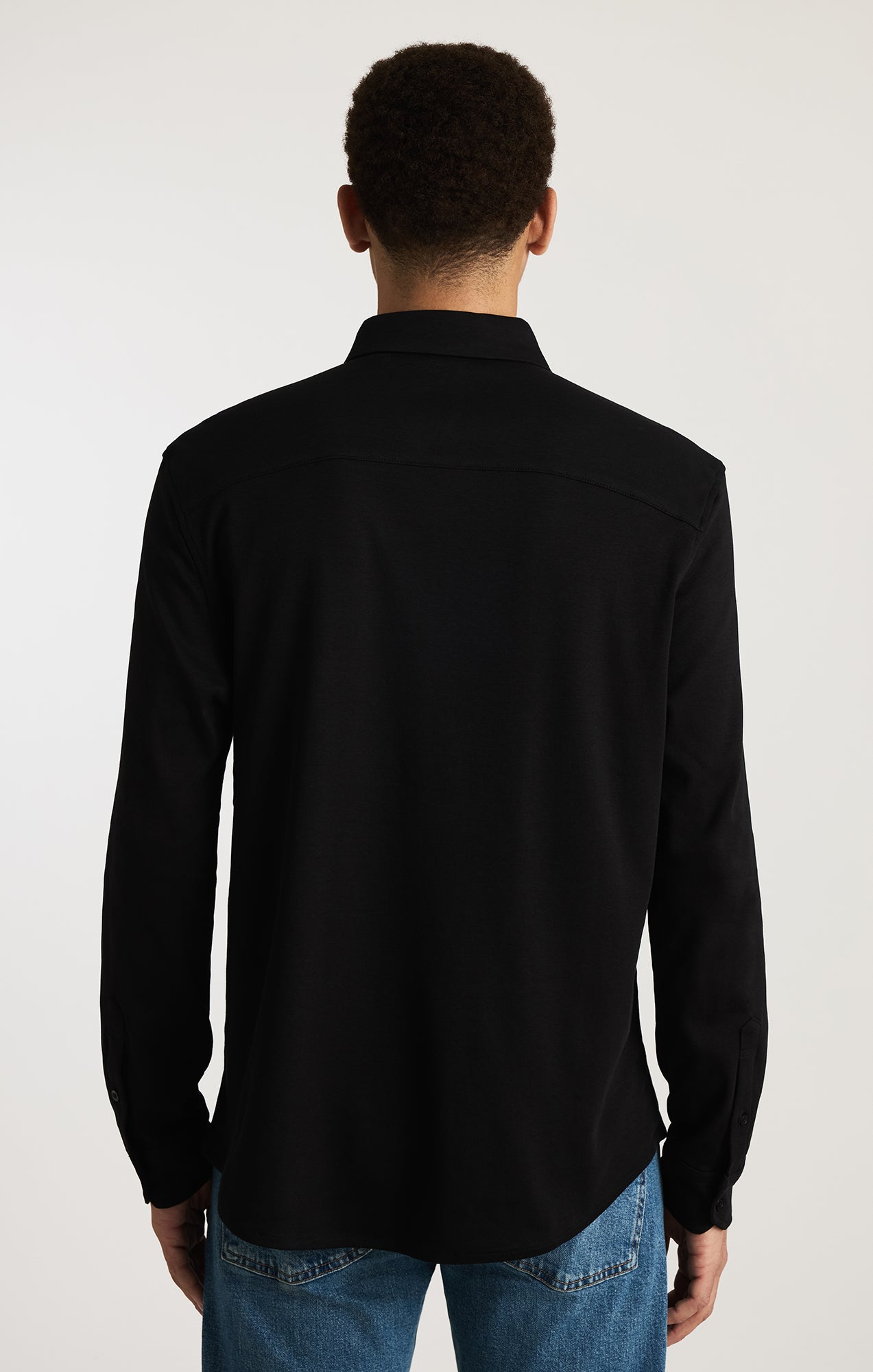 LONG SLEEVE BUTTON-UP SHIRT IN BLACK
