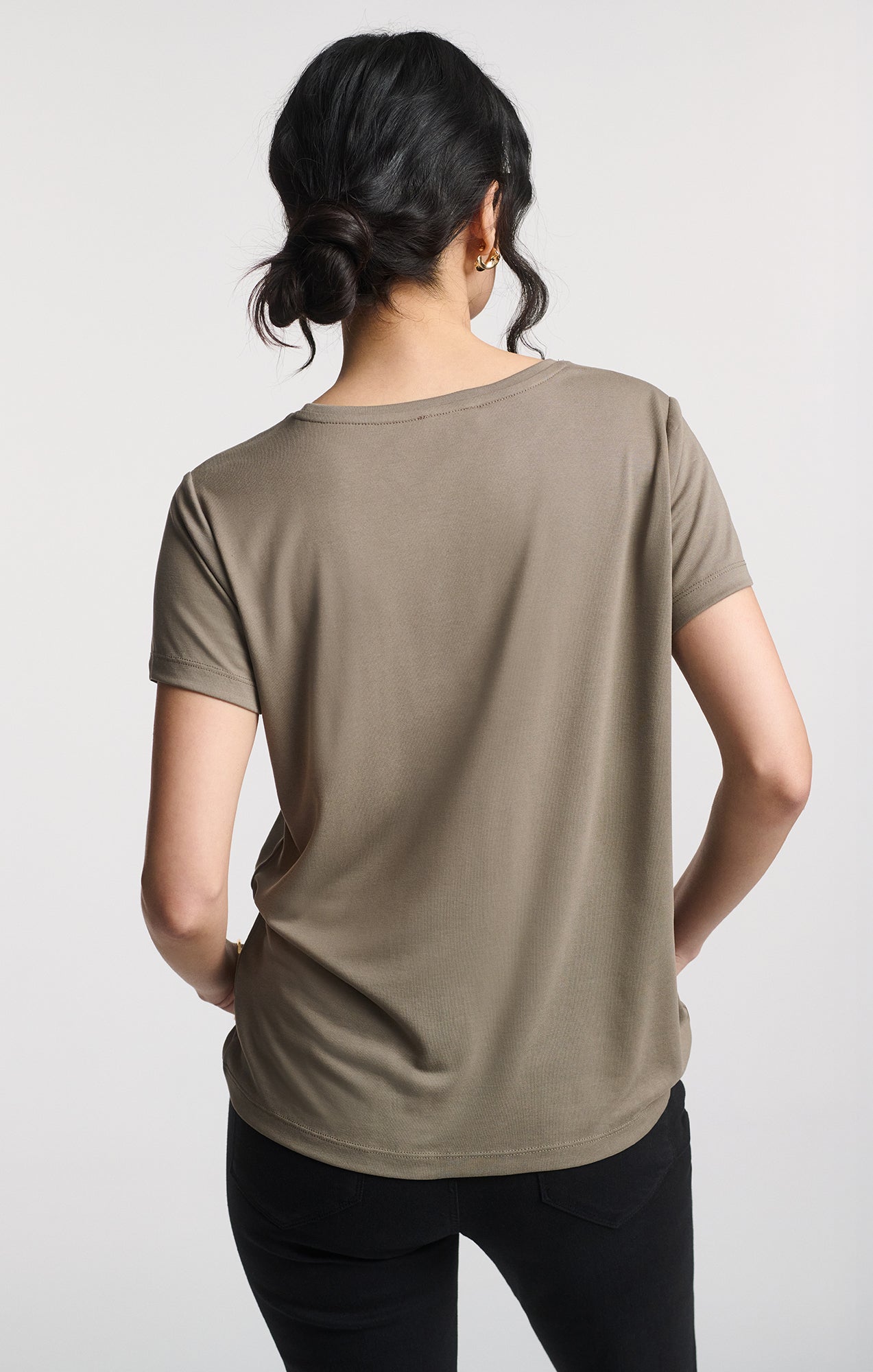 LUXE TOUCH TENCEL™ CREW NECK T-SHIRT IN MOREL - Mavi Jeans