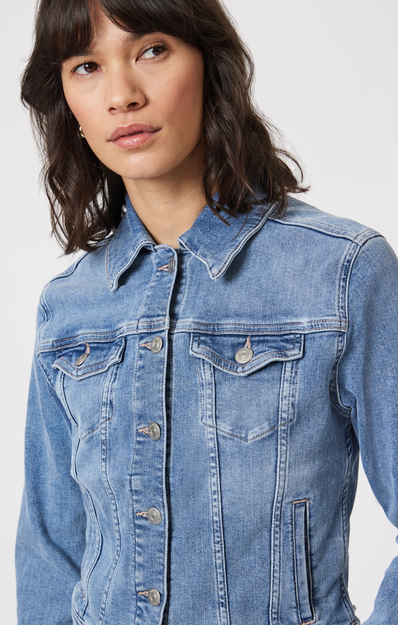 CECILIA DENIM JACKET IN LIGHT BRUSHED FLEX BLUE - Mavi Jeans