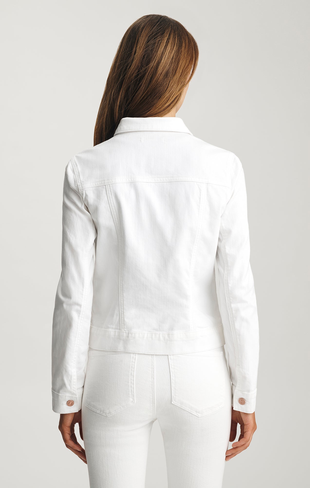 SAMANTHA DENIM JACKET IN WHITE FLEX BLUE