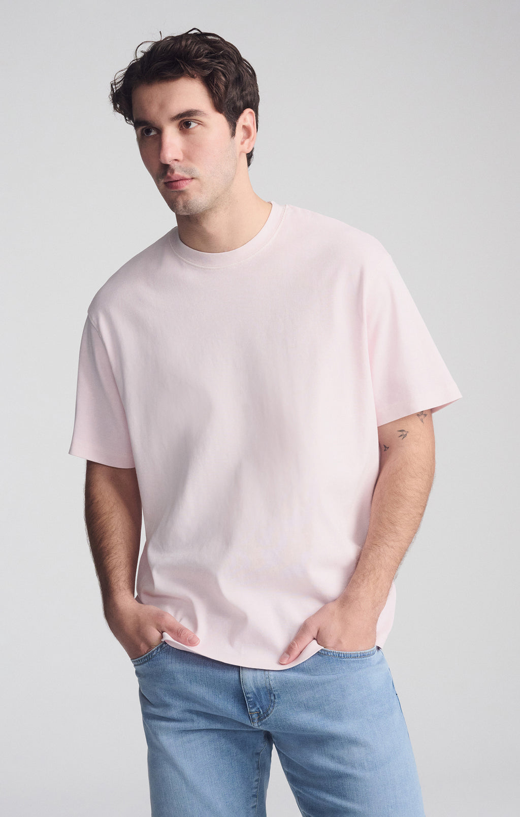 SHORT SLEEVE CREW NECK T-SHIRT IN SHRINKING VIOLET - Mavi Jeans