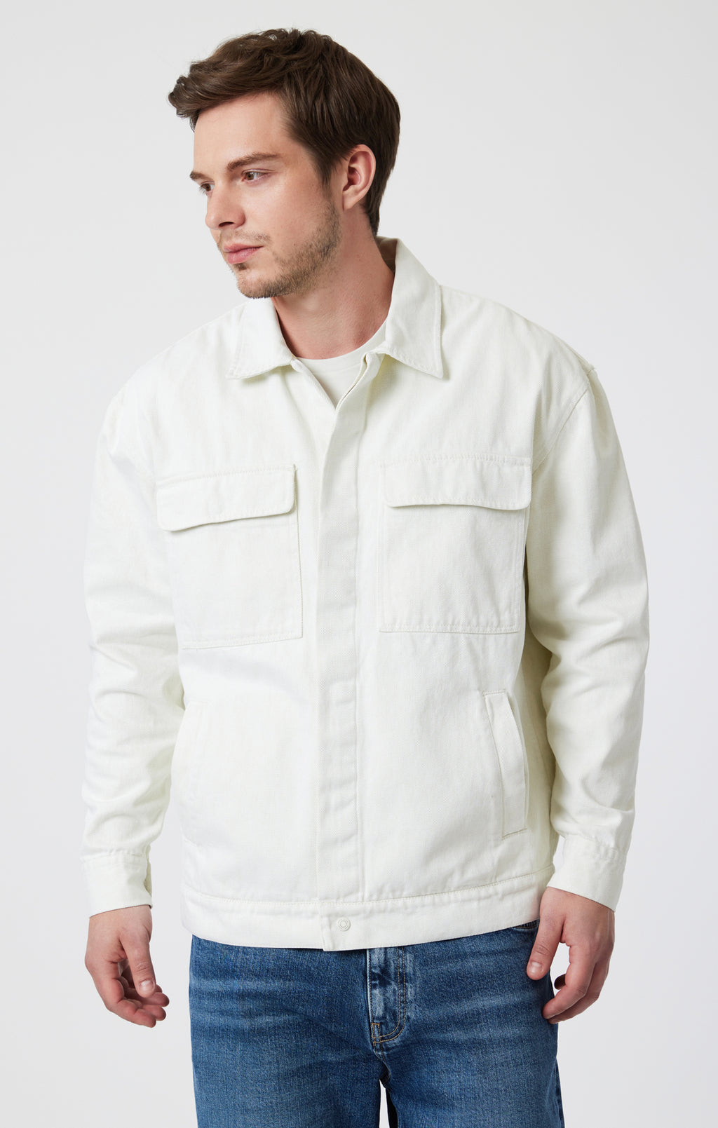 DOUBLE POCKET OVERSHIRT IN ANTIQUE WHITE - Mavi Jeans