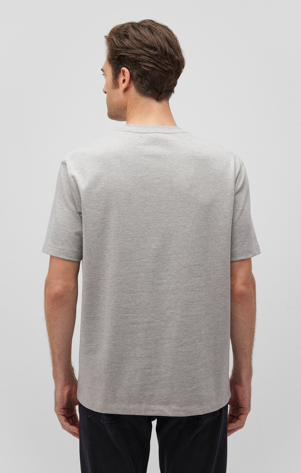 SHORT SLEEVE T-SHIRT IN LIGHT GREY MELANGE - Mavi Jeans