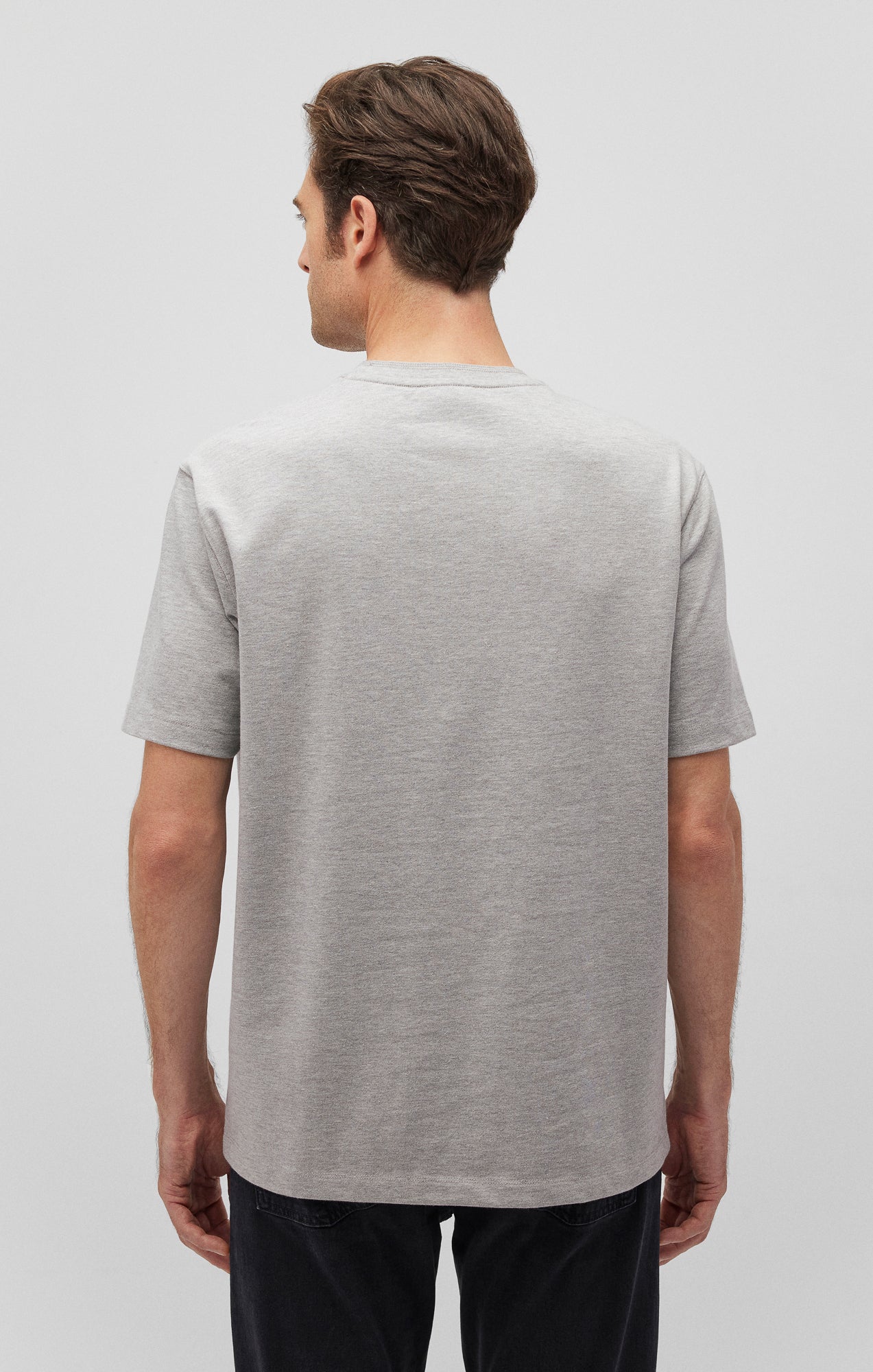 SHORT SLEEVE T-SHIRT IN LIGHT GREY MELANGE - Mavi Jeans