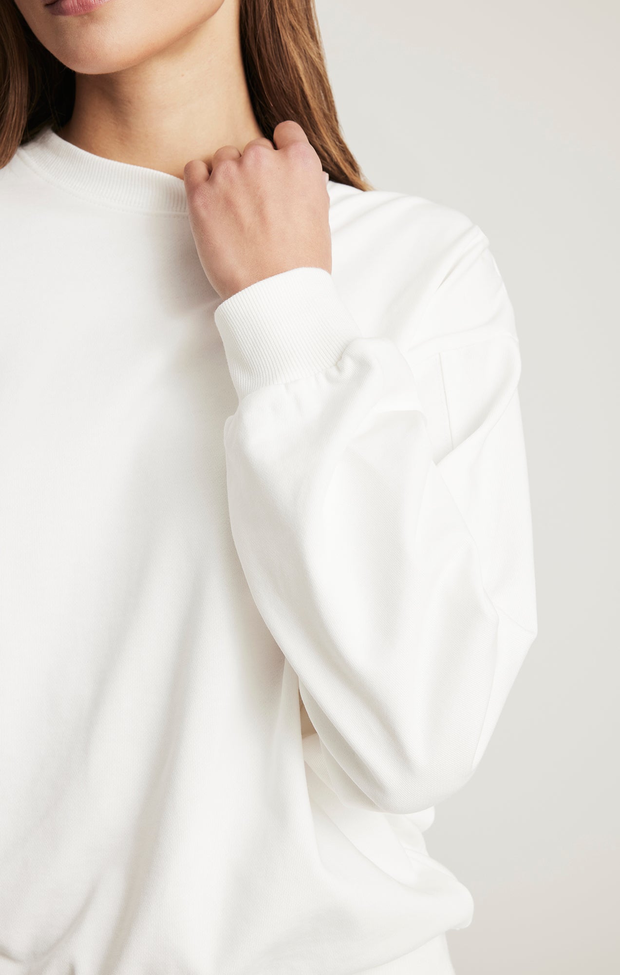 CREW NECK SWEATSHIRT IN ANTIQUE WHITE - Mavi Jeans