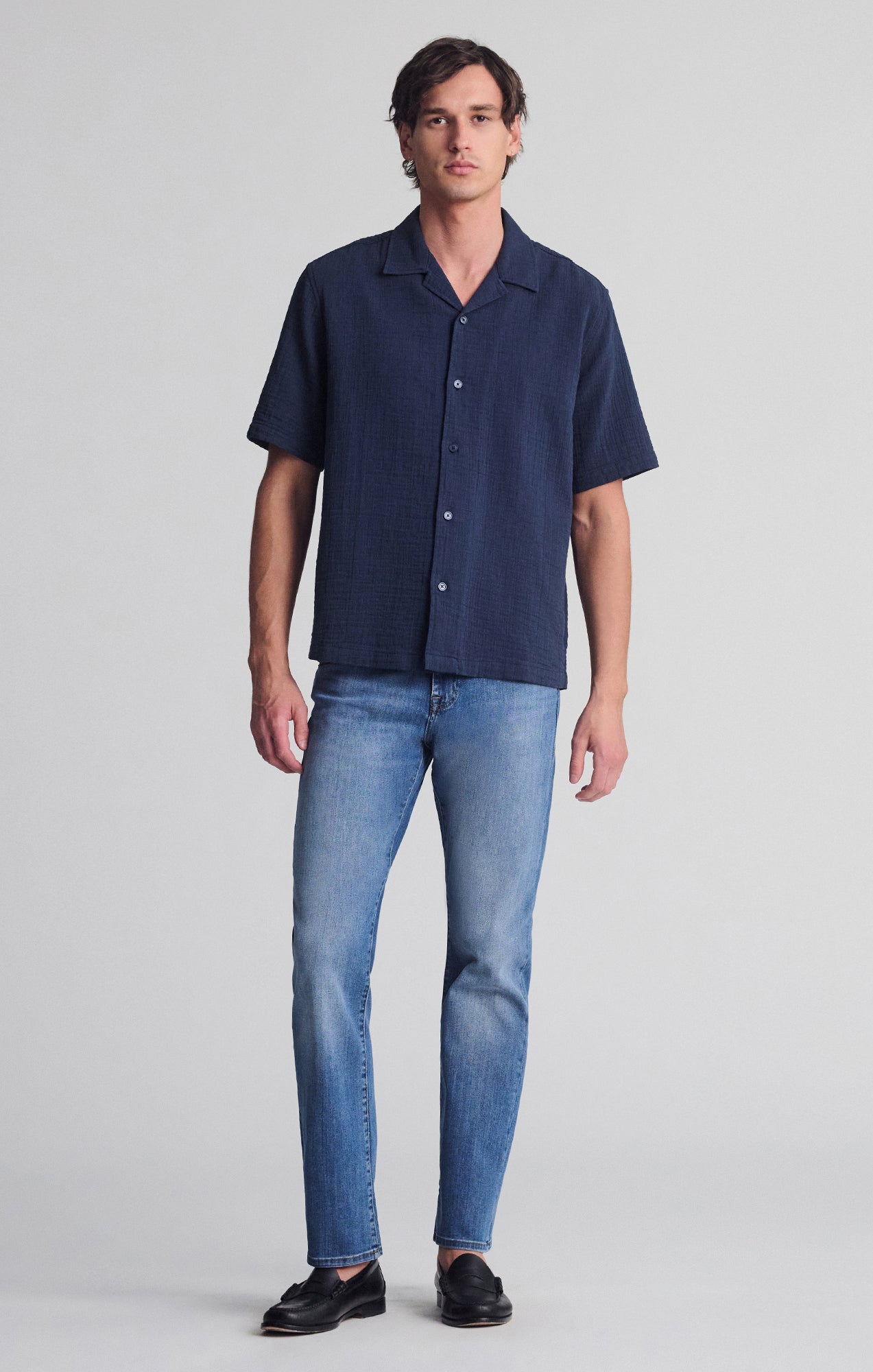 SHORT SLEEVE BUTTON-UP SHIRT IN OUTER SPACE