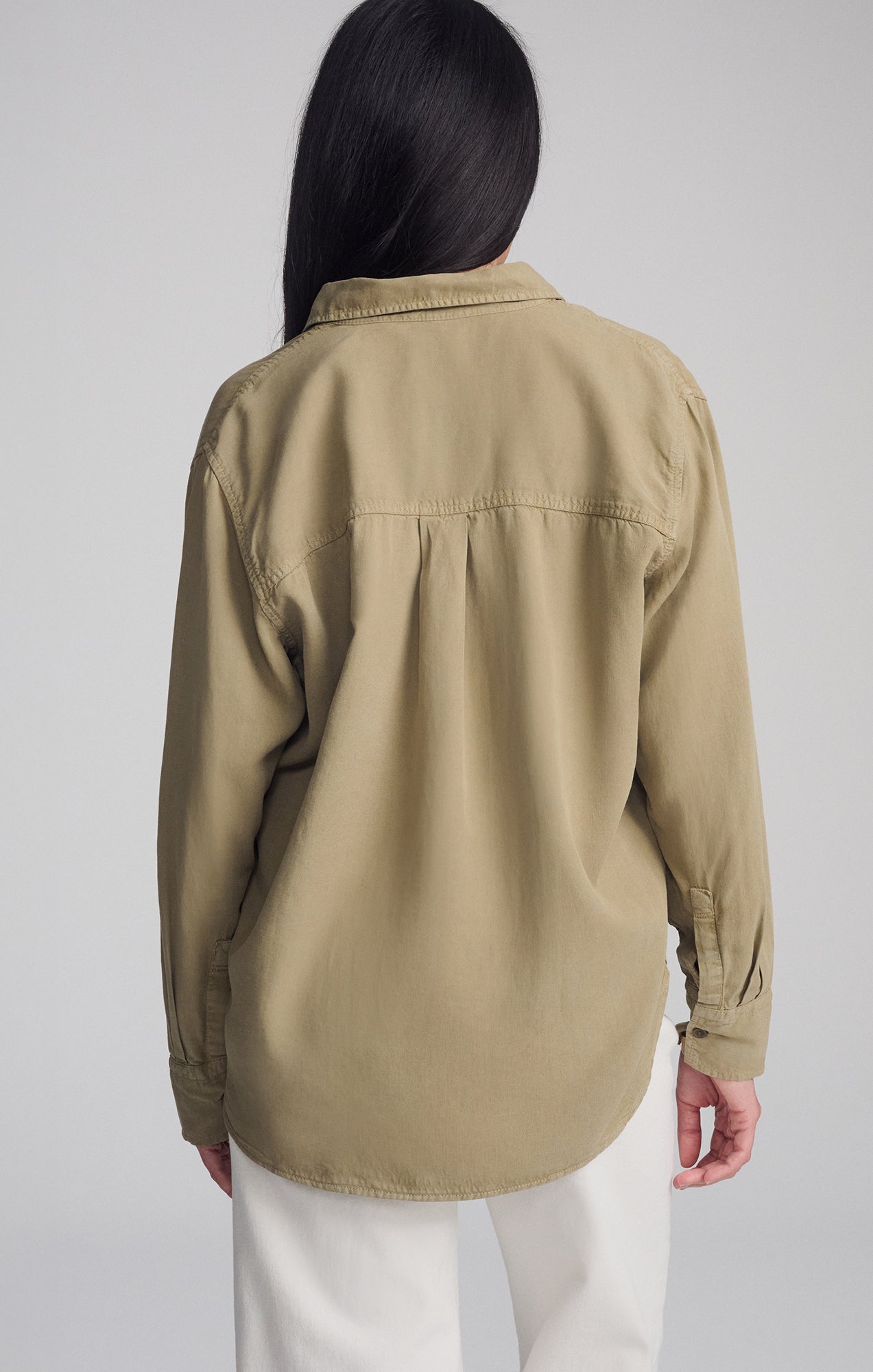 LONG SLEEVE BUTTON-UP SHIRT IN CHINCHILLA - Mavi Jeans