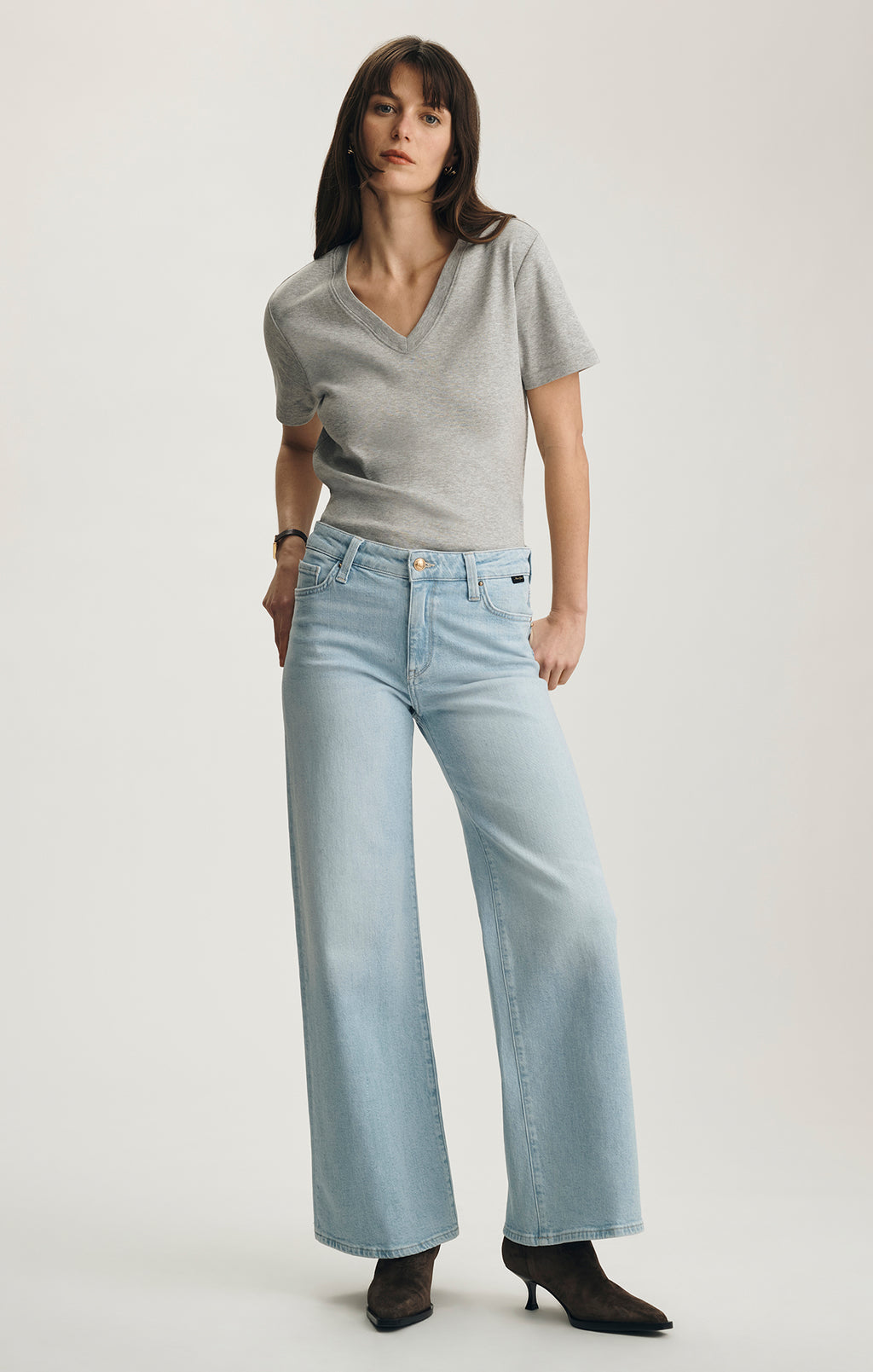 PALOMA WIDE LEG IN LIGHT BRUSHED GOLD PREMIUM - Mavi Jeans