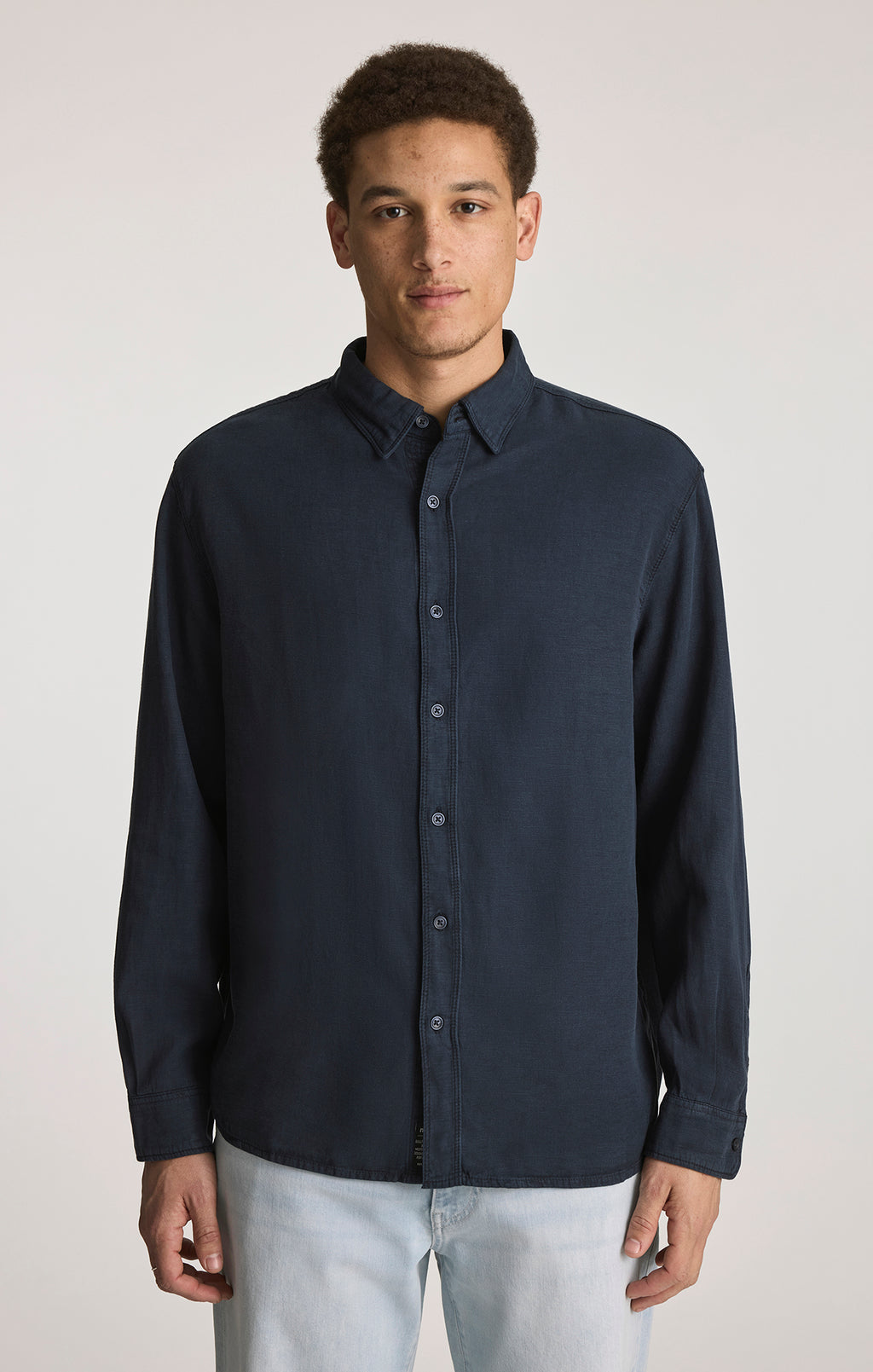 TENCEL™ BUTTON-UP SHIRT IN TOTAL ECLIPSE