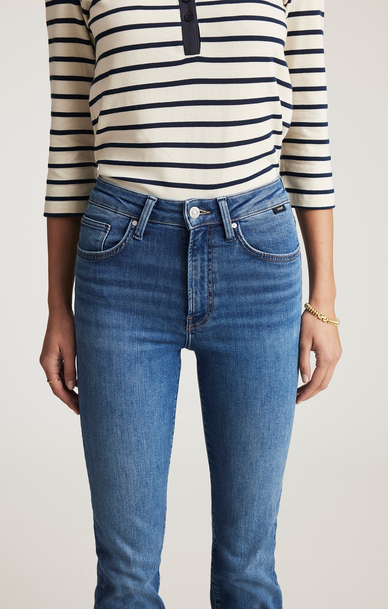 KENDRA STRAIGHT LEG IN MID BRUSHED FLEX BLUE - Mavi Jeans