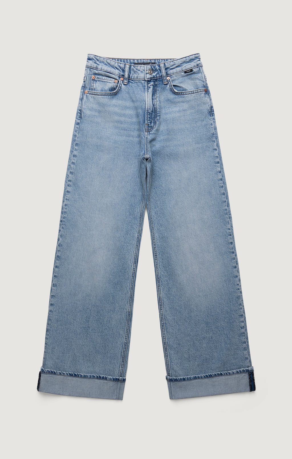 FLORIDA CUFFED WIDE LEG IN LIGHT BRUSHED CLASSIC BLUE - Mavi Jeans