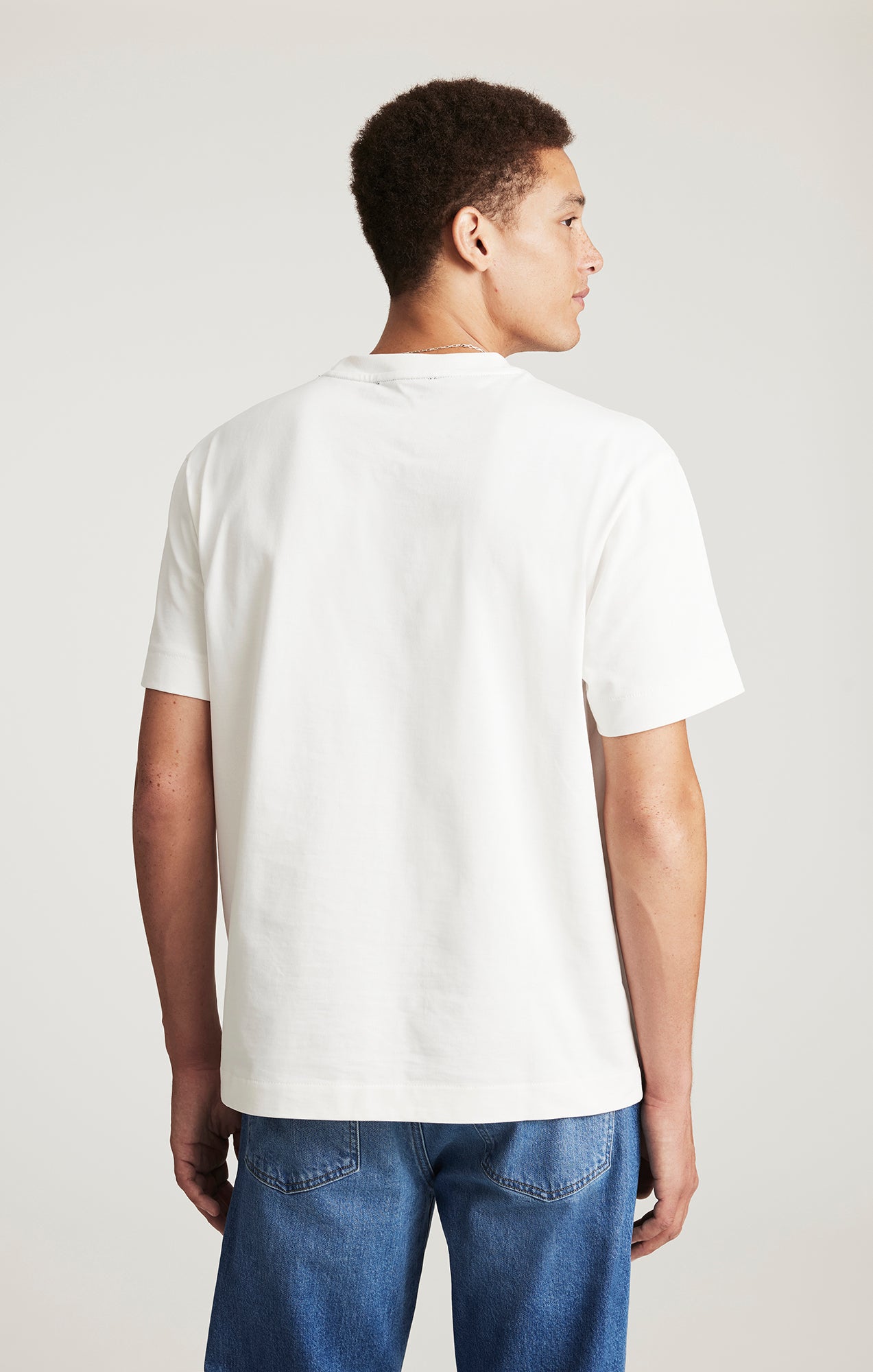 SHORT SLEEVE CREW NECK T-SHIRT IN ANTIQUE WHITE - Mavi Jeans